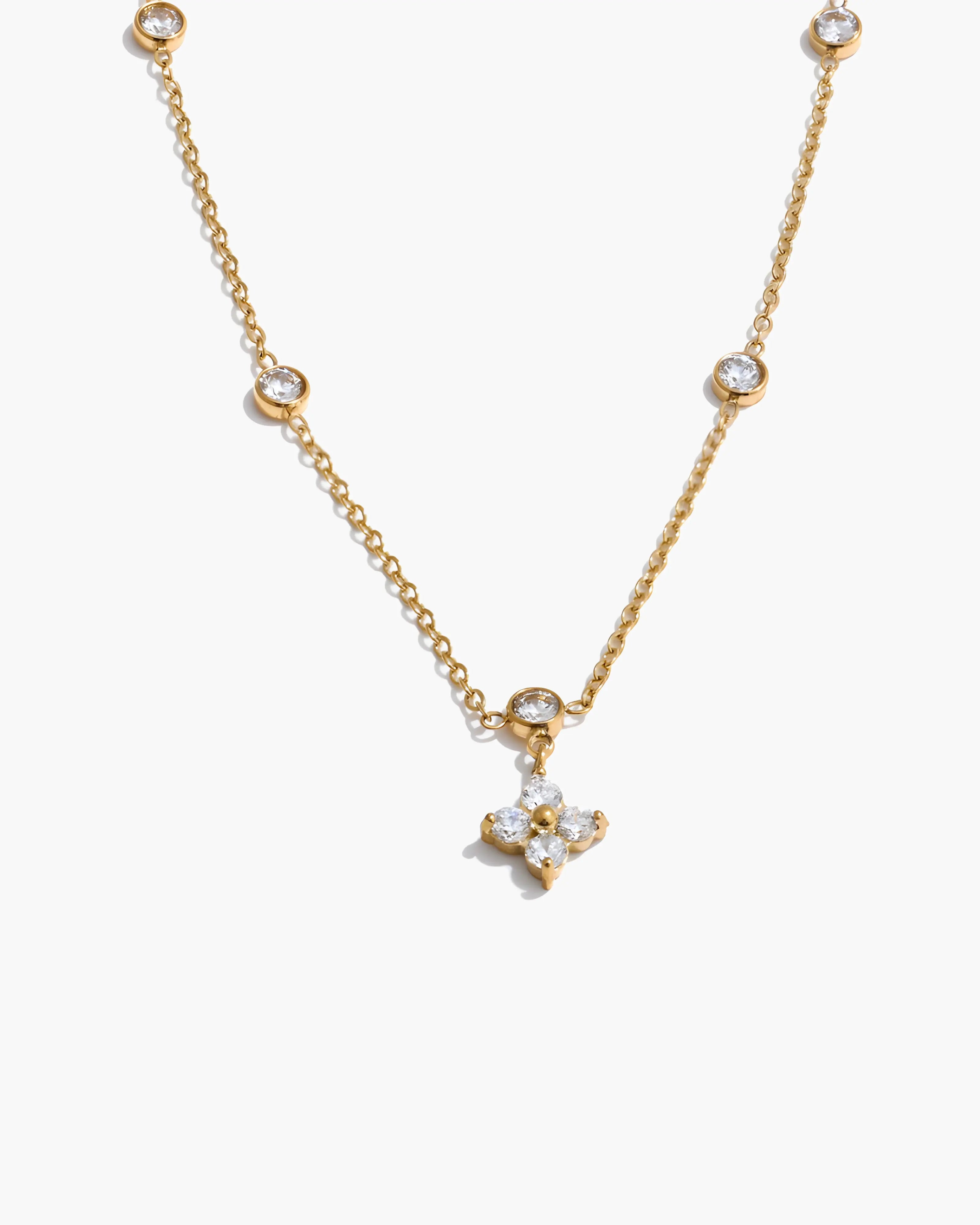 Colar Flor de Zircônia