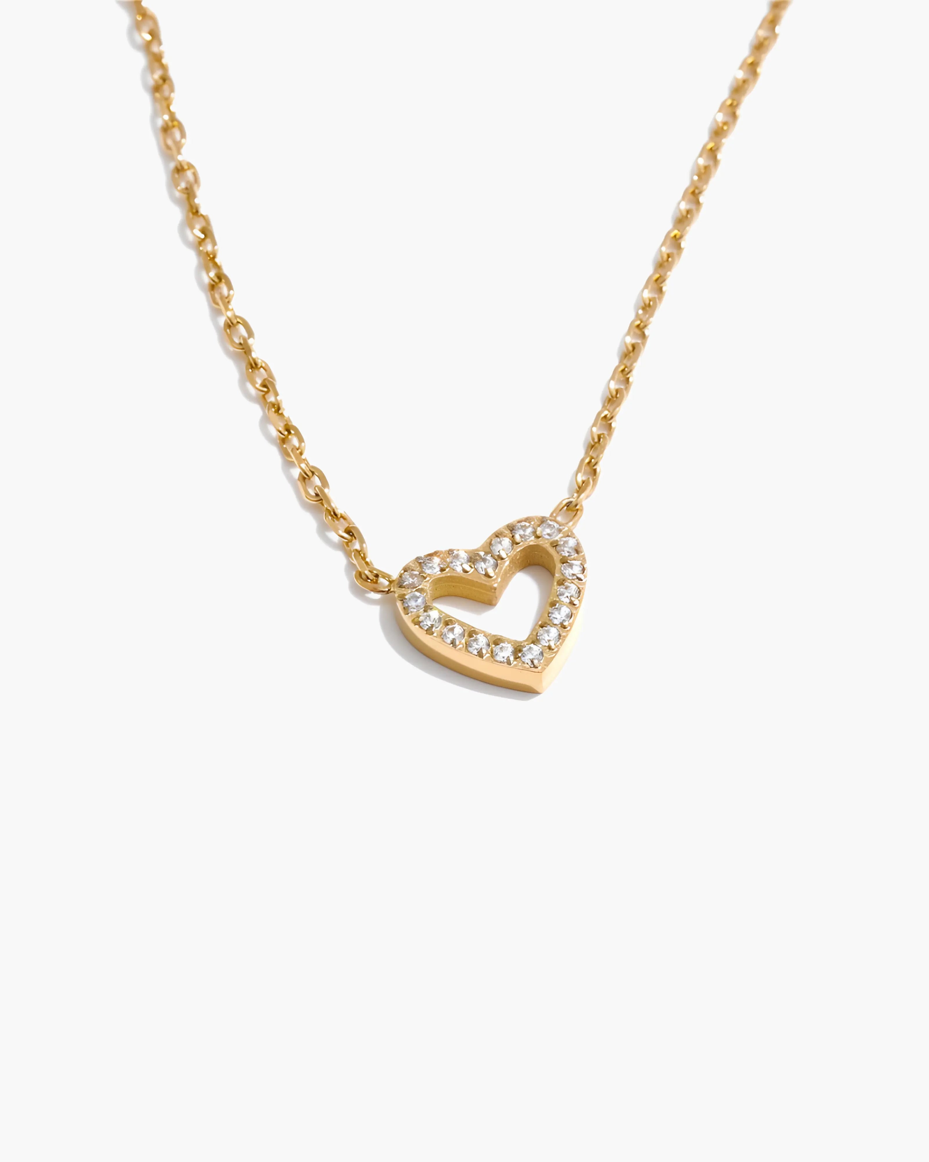 Colar Coração Strass