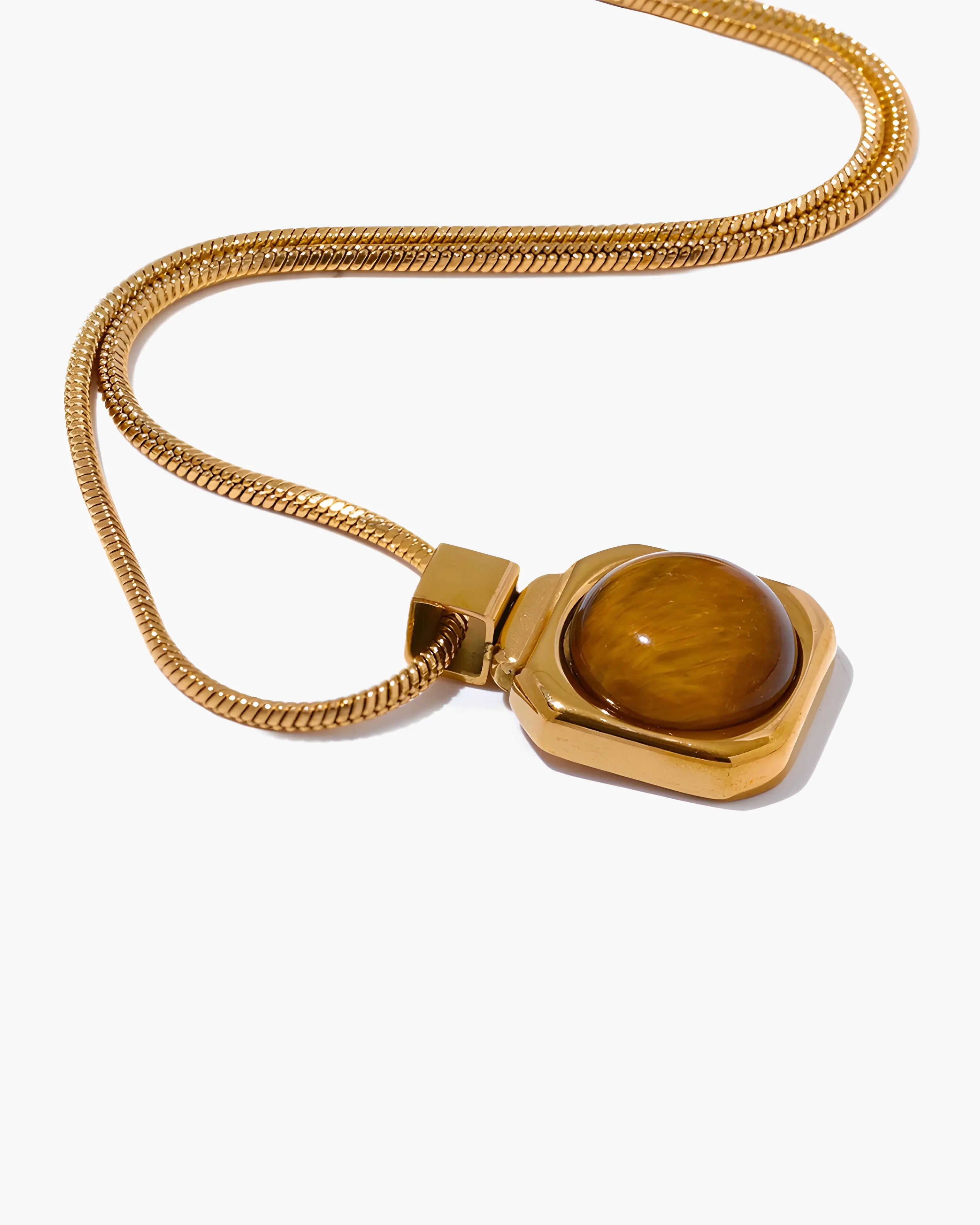 Colar Meia Esfera Olho de Tigre