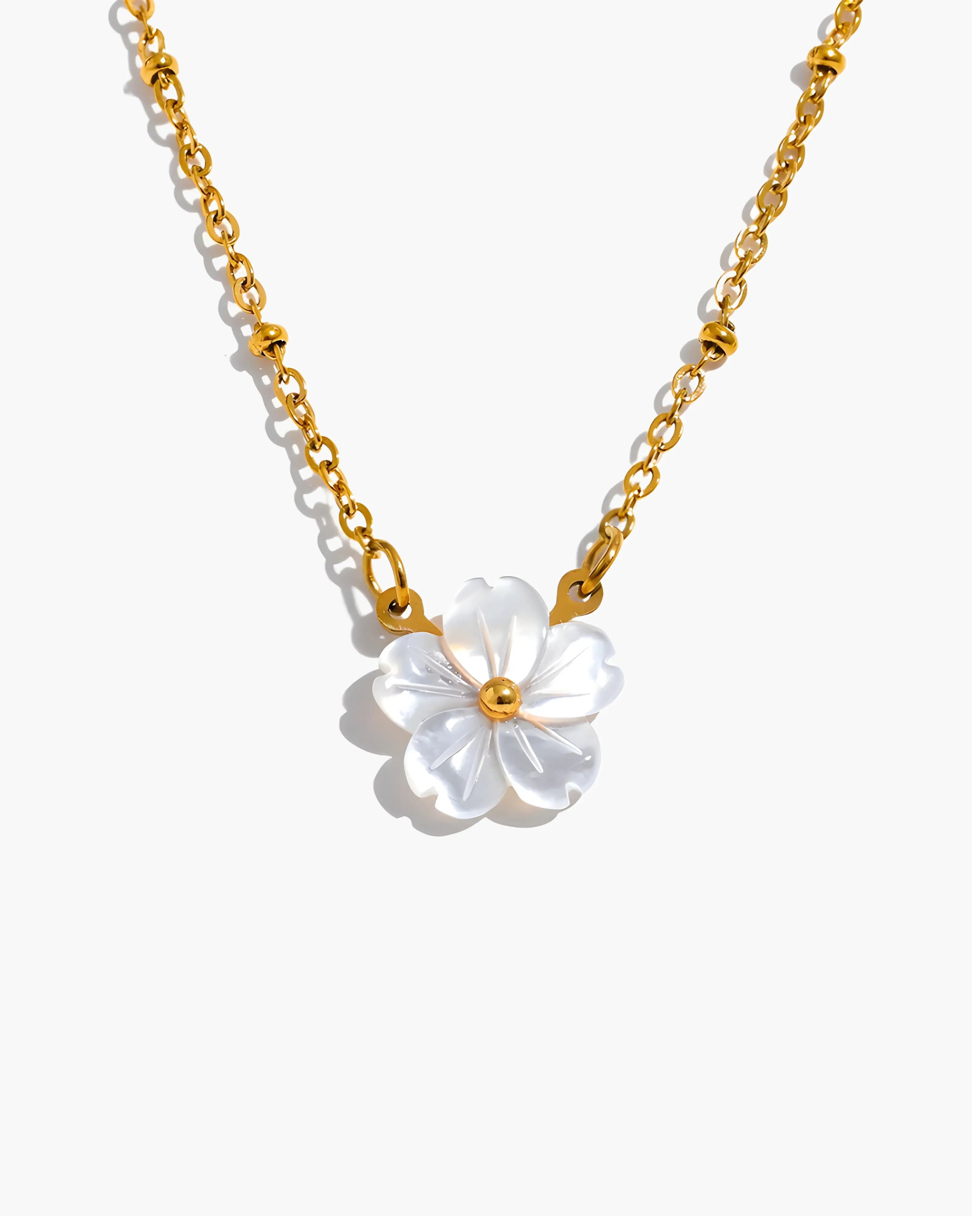 Colar Flor Concha Natural