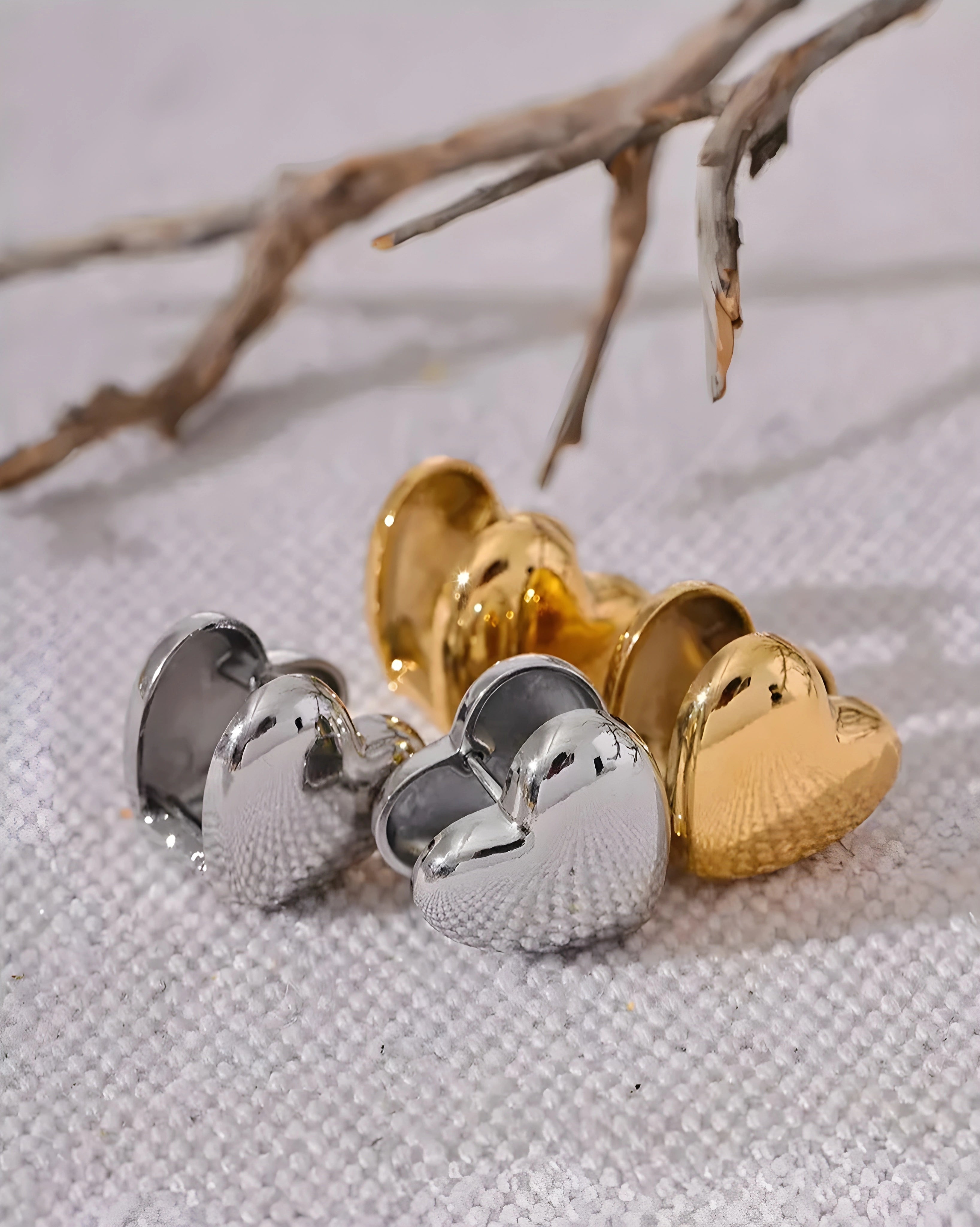 Brinco Coração Dupla Face