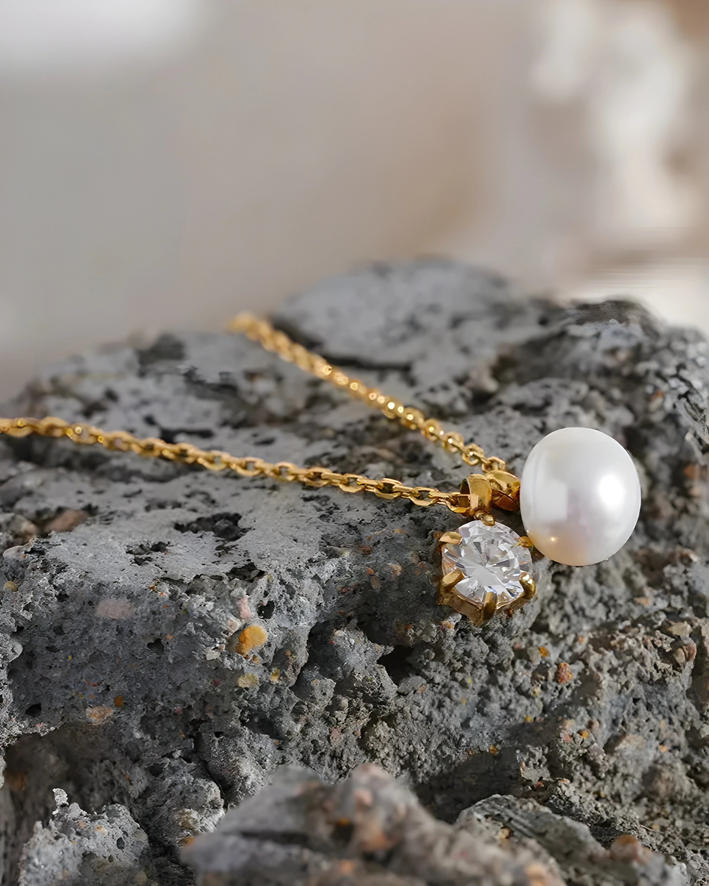 Colar Zircônia & Pérola