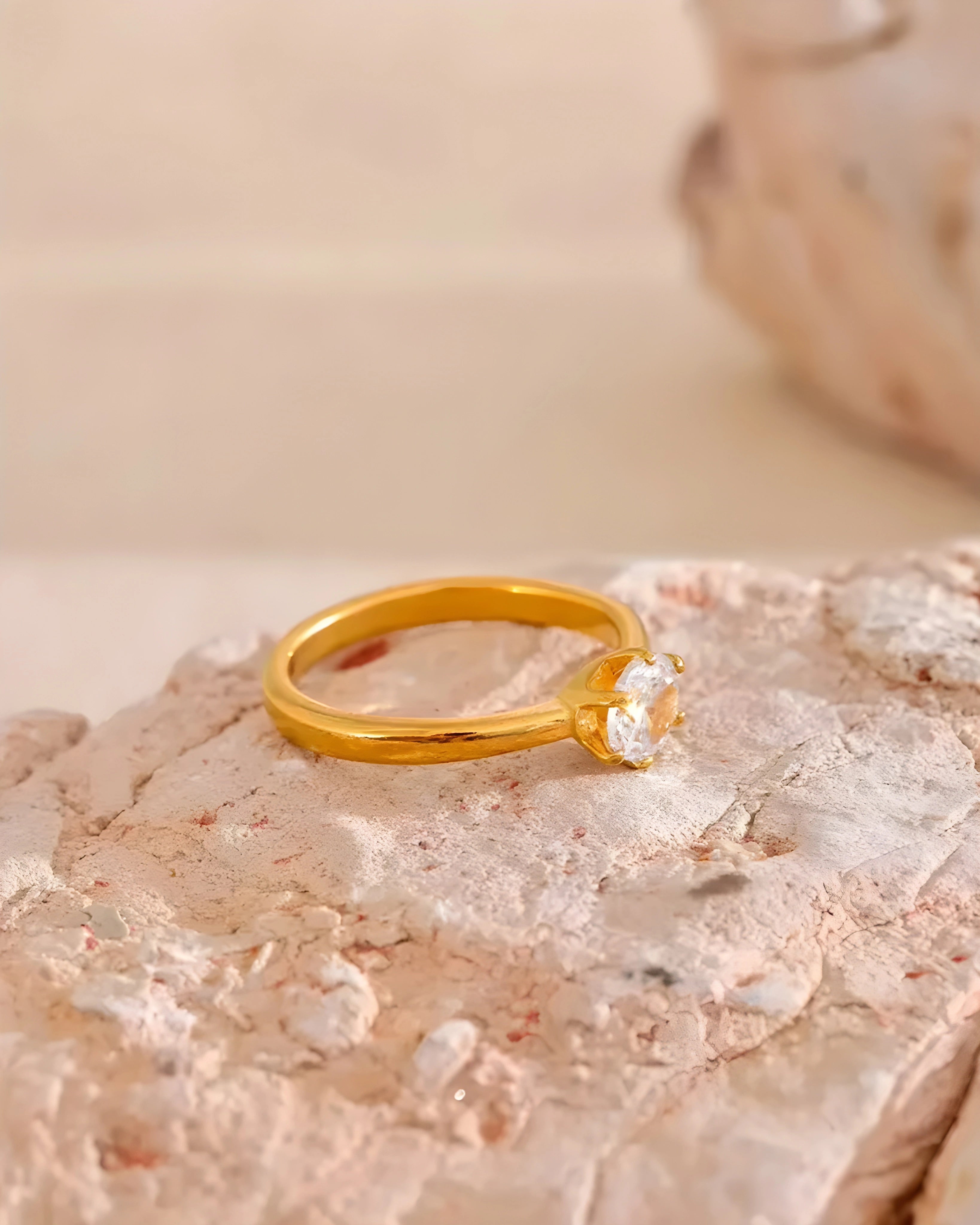 Anel Solitário Clássico