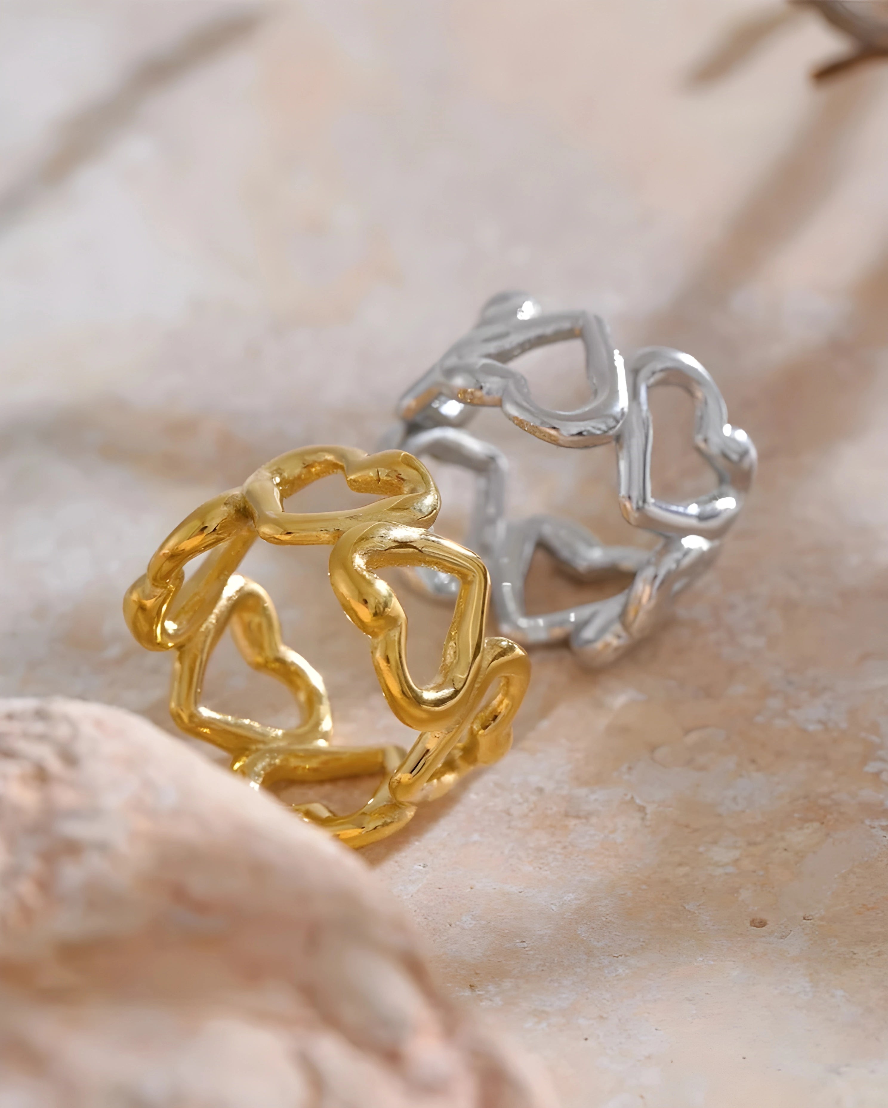 Anel Link Corações