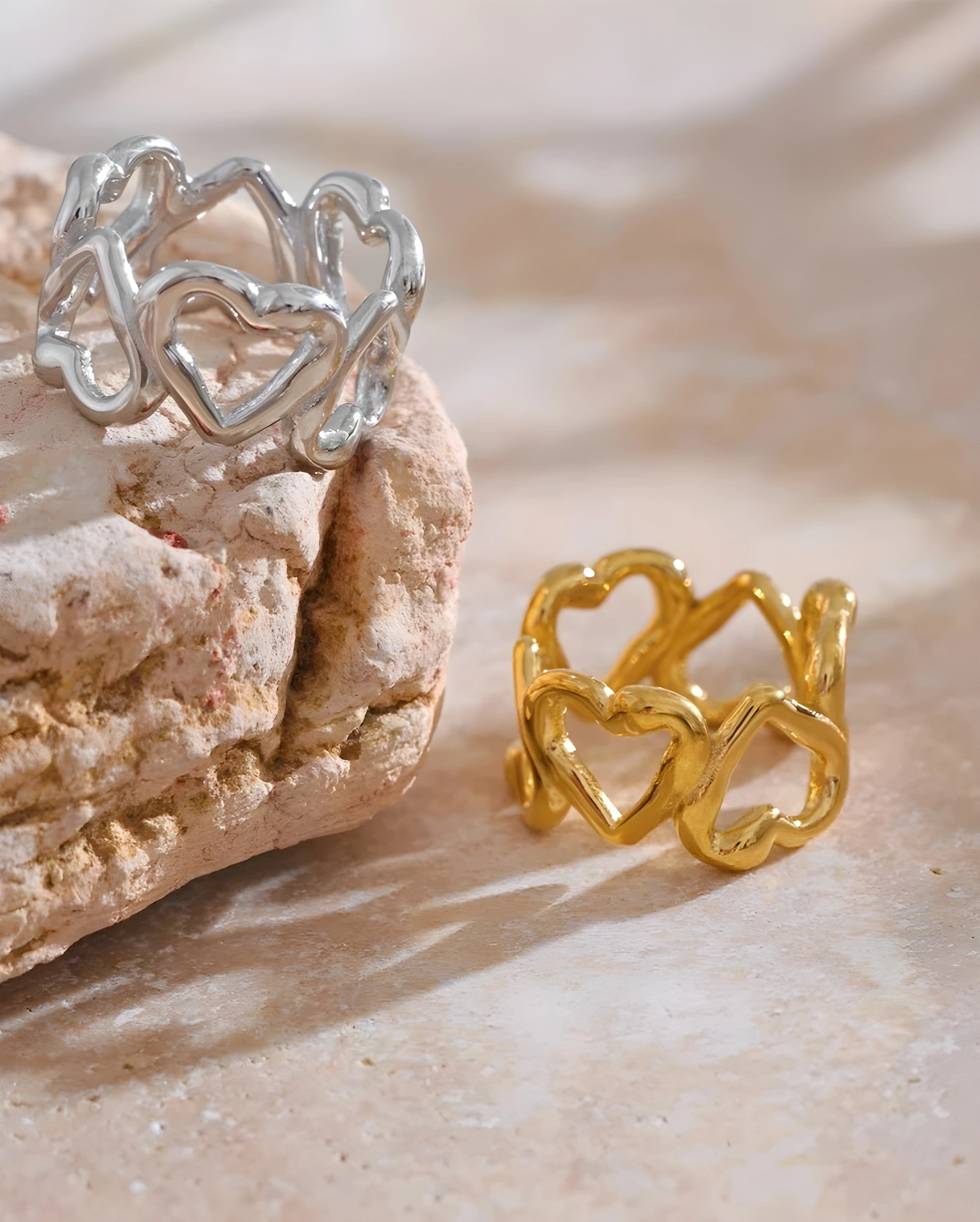 Anel Link Corações