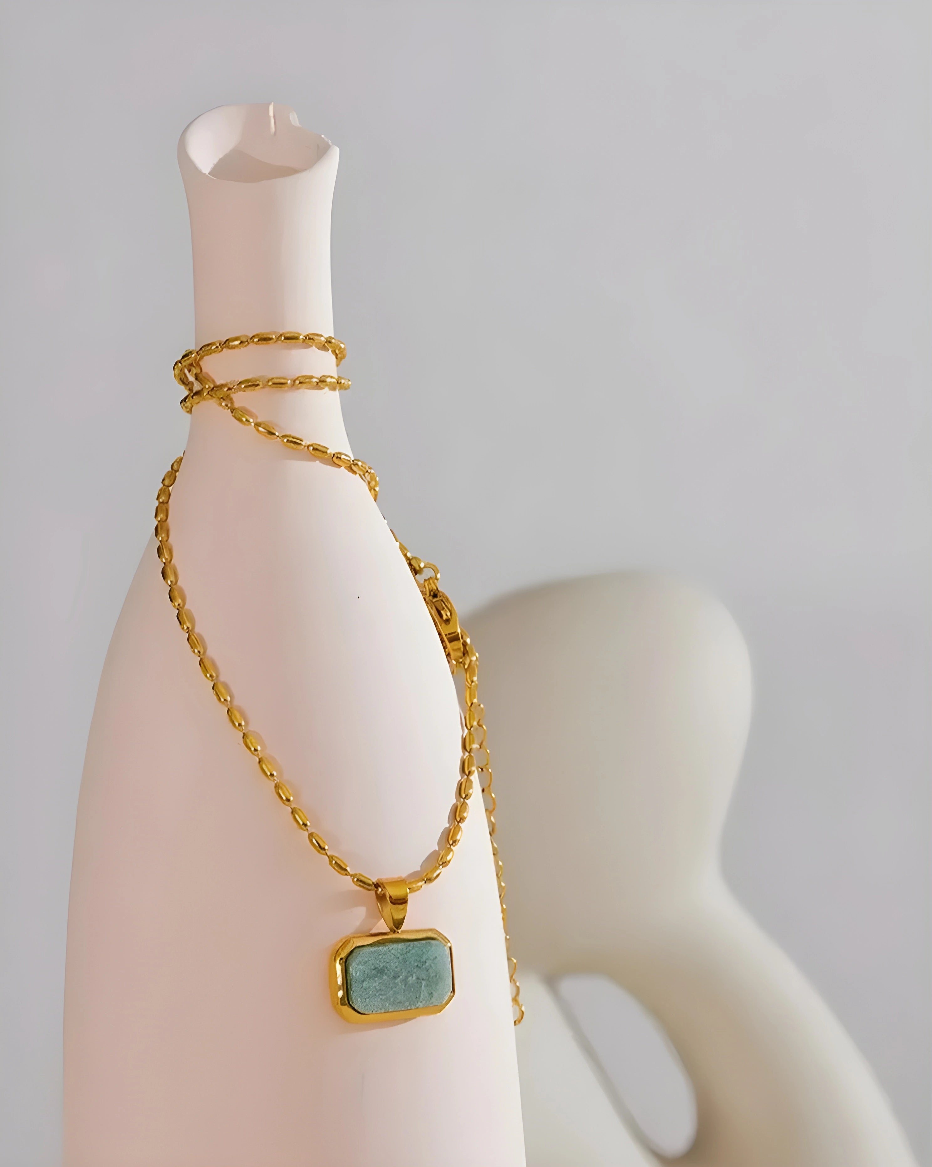 Colar Square Amazonita