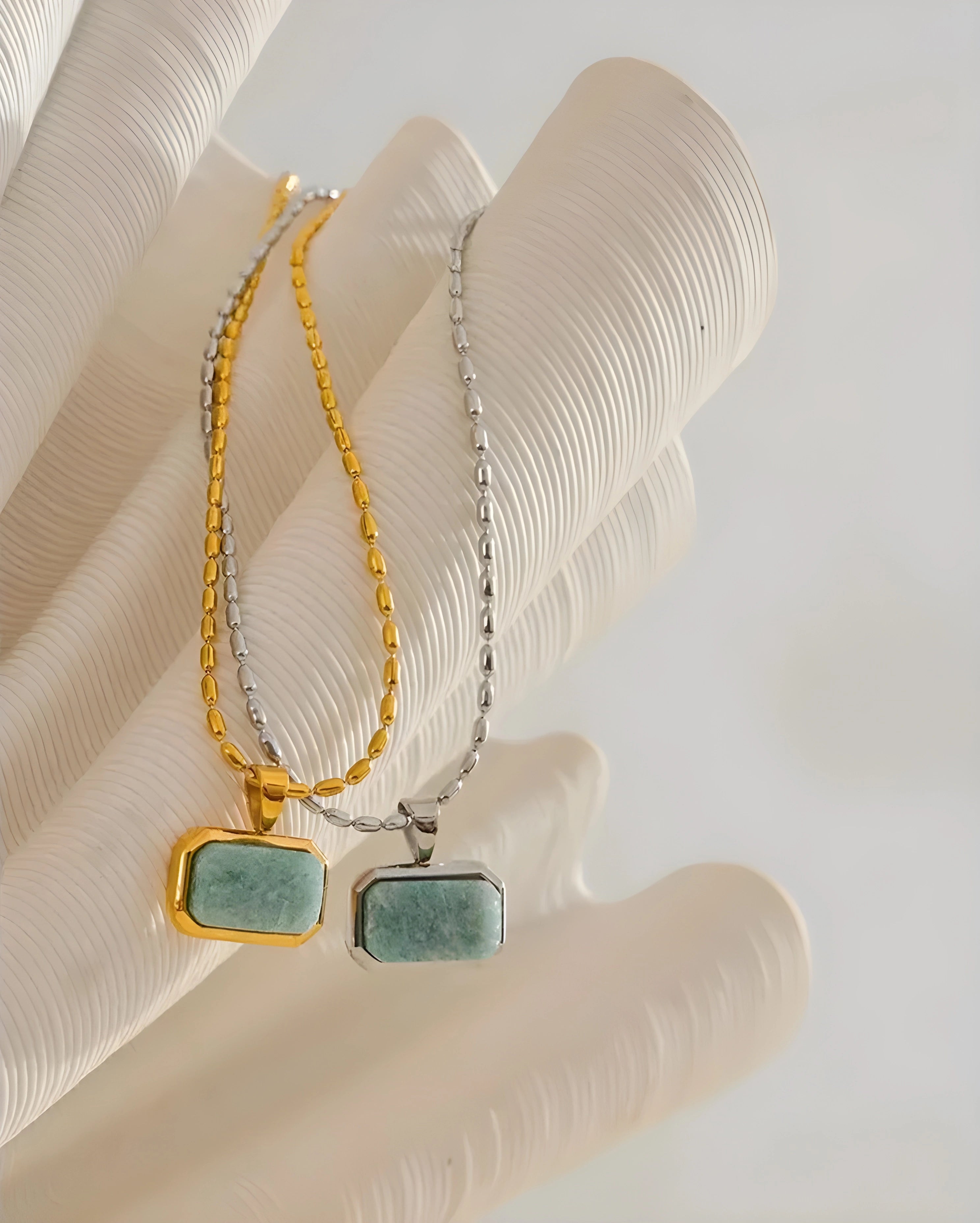 Colar Square Amazonita