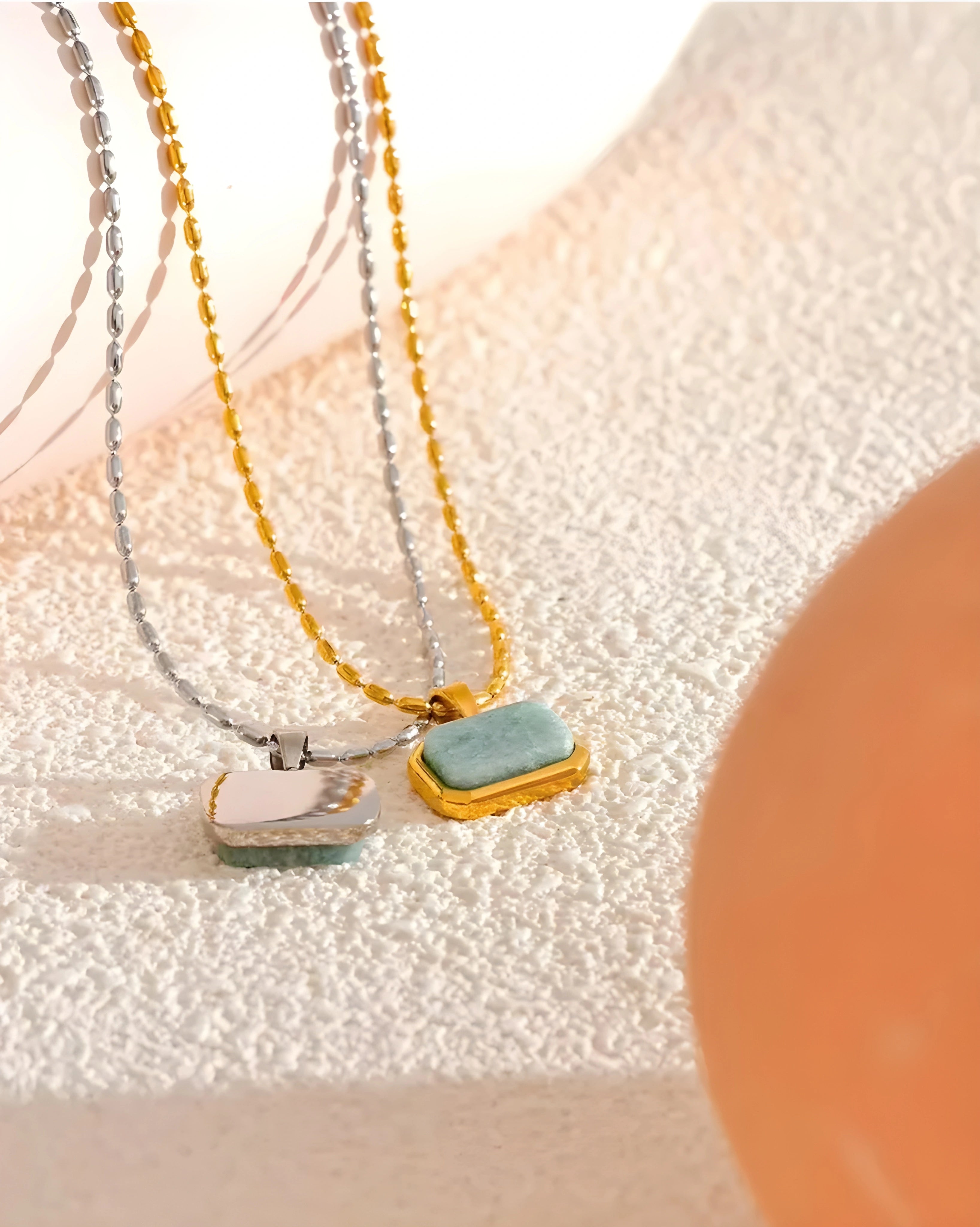 Colar Square Amazonita