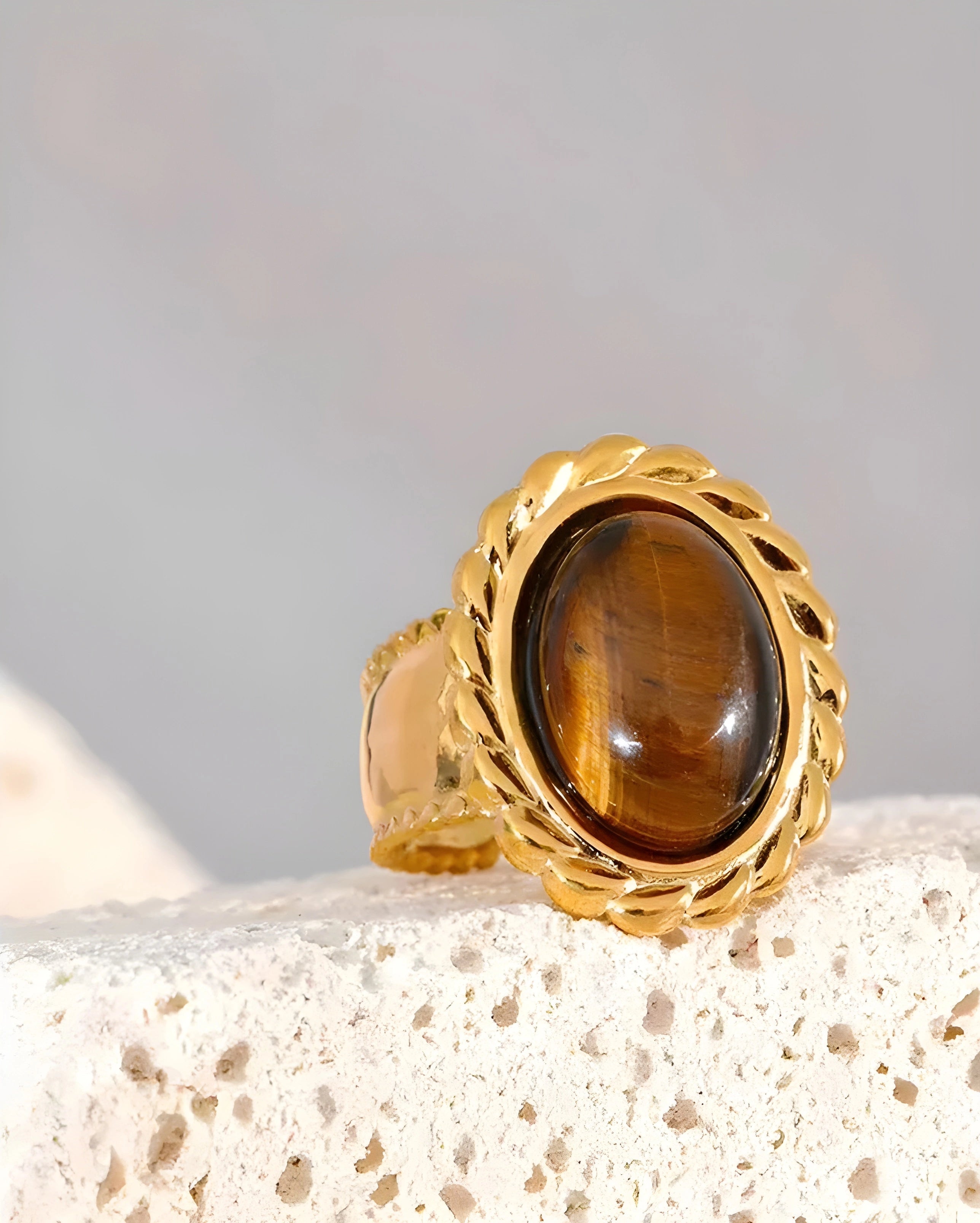 Anel Chunky Olho de Tigre