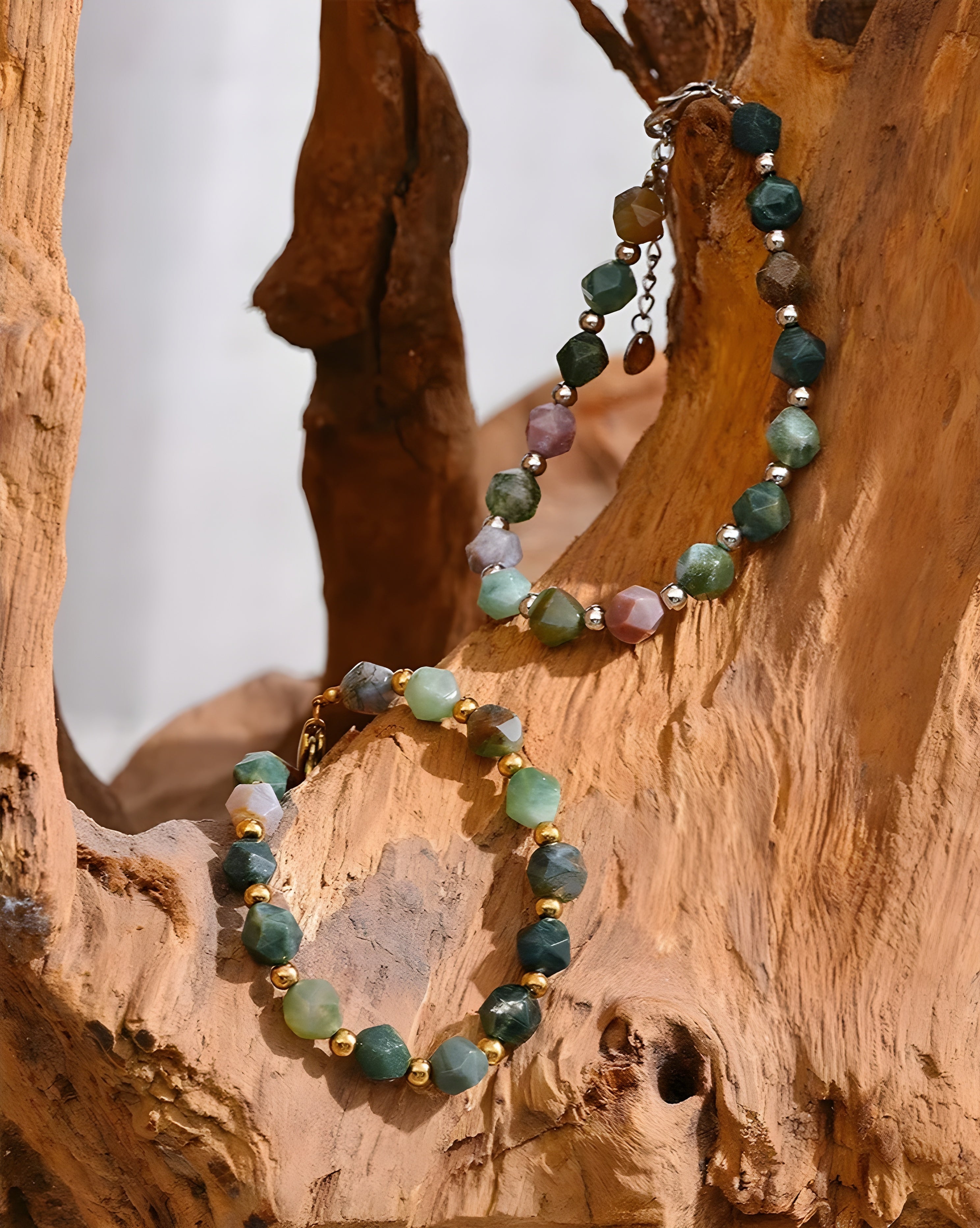 Pulseira de Contas Ágata Indiana