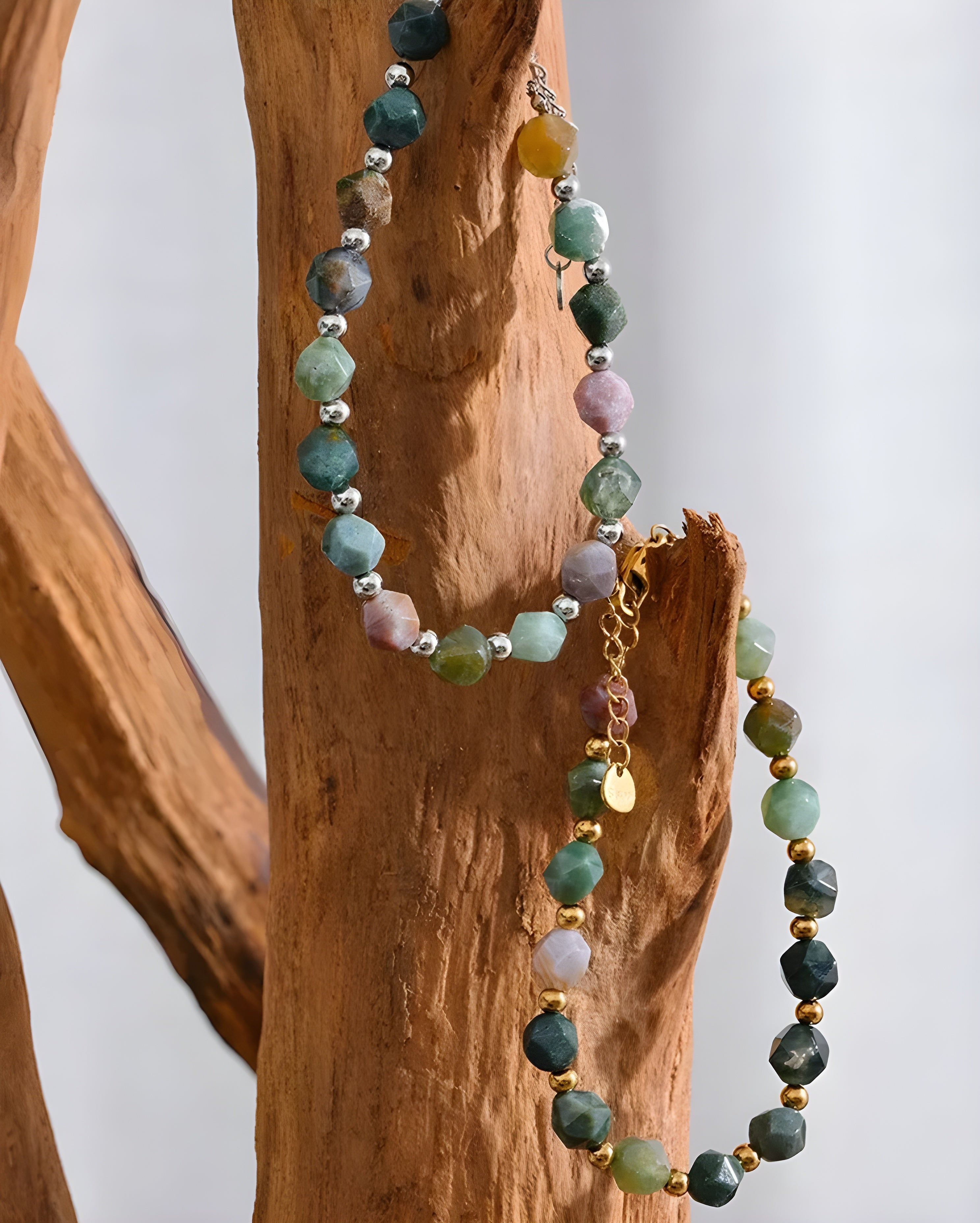 Pulseira de Contas Ágata Indiana