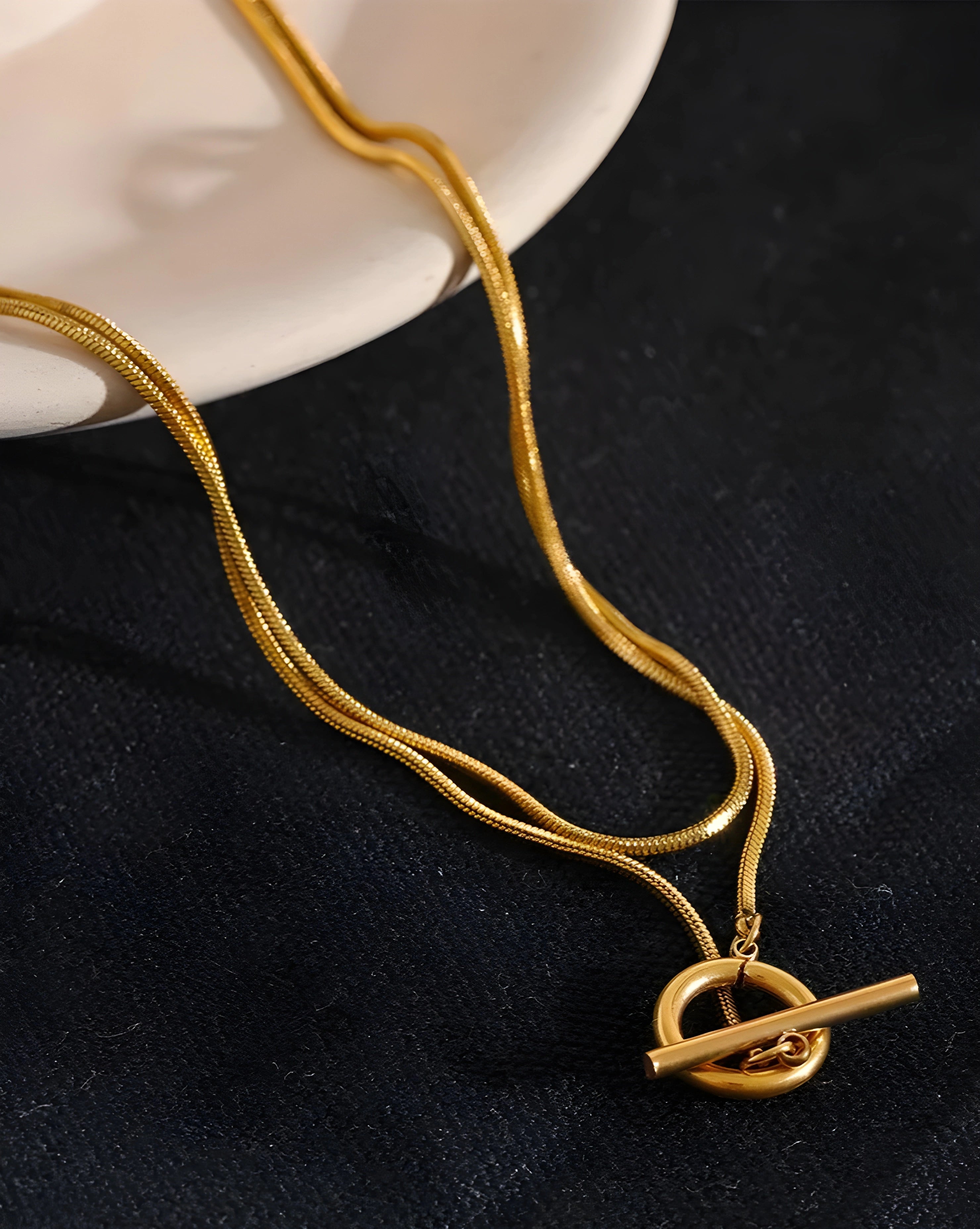 Colar Longo Fecho Argola & Barra