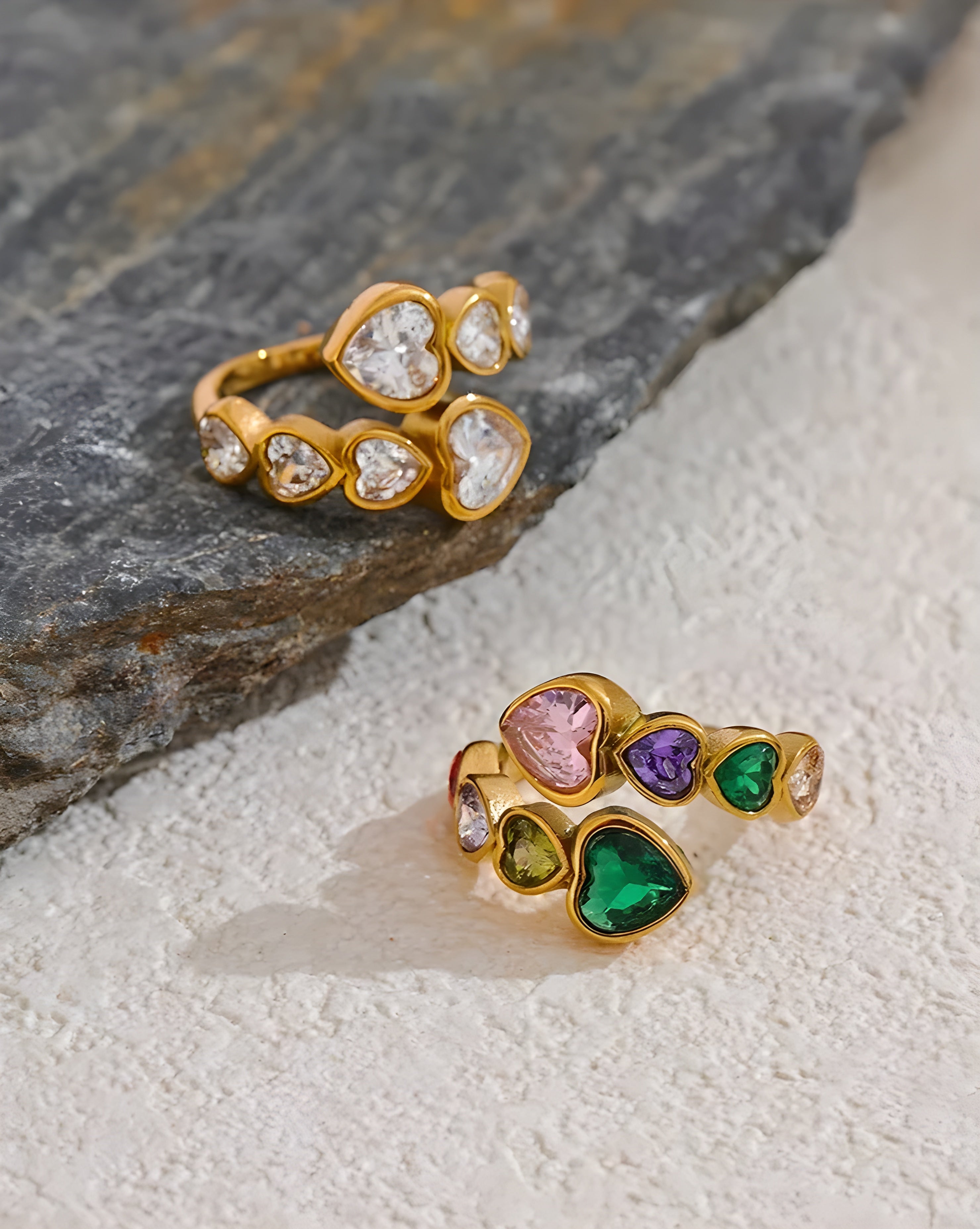 Anel Corações Crescente