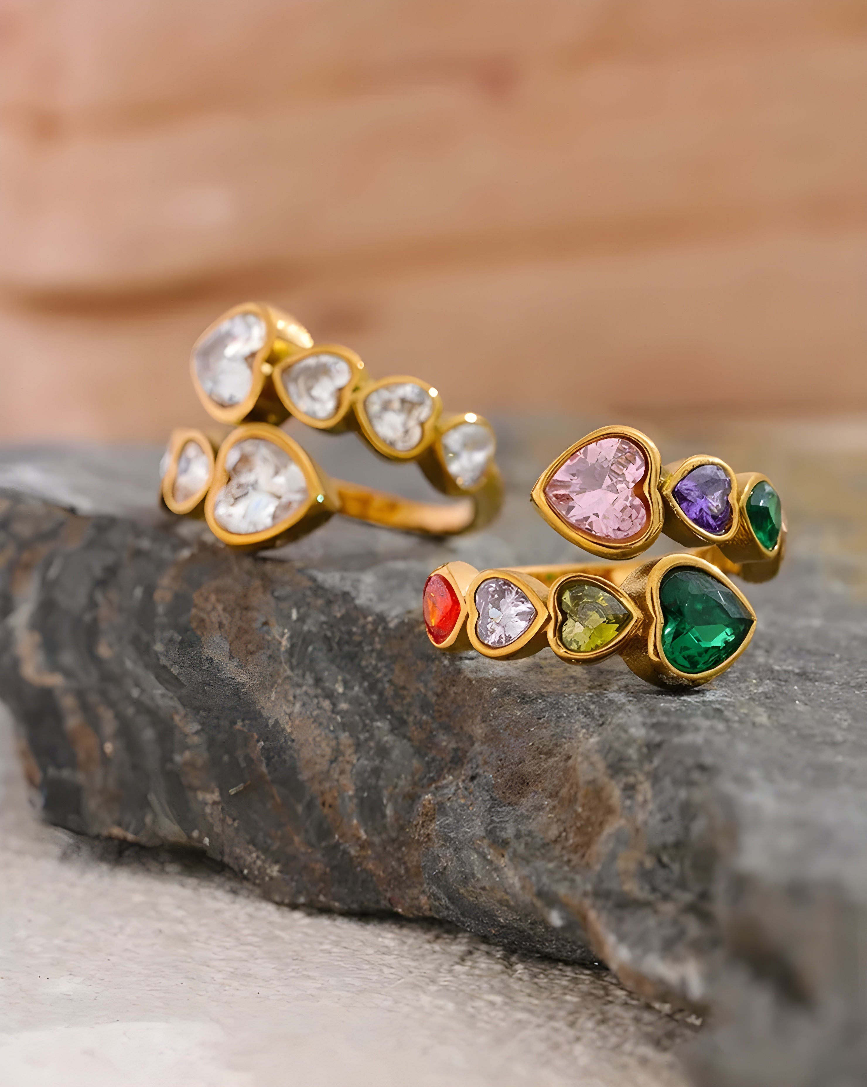 Anel Corações Crescente