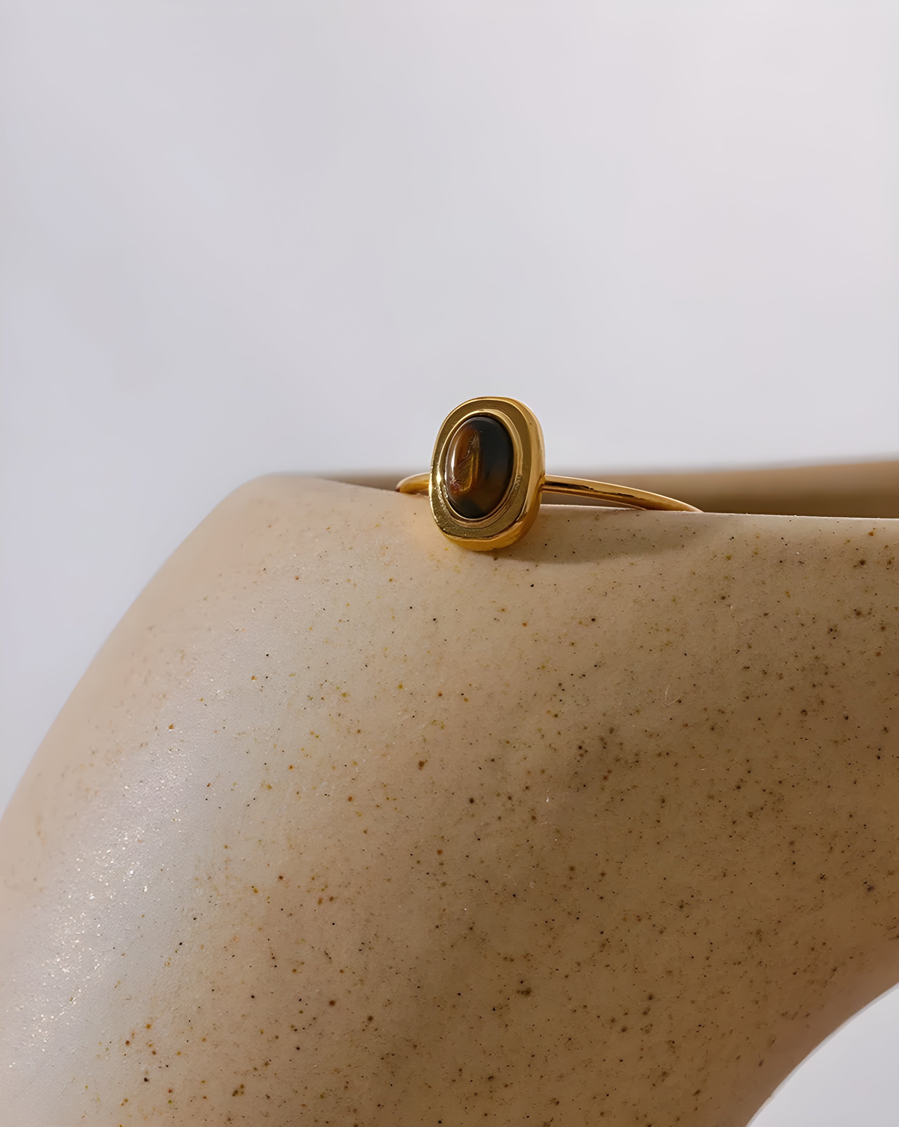Anel Olho de Tigre Oval