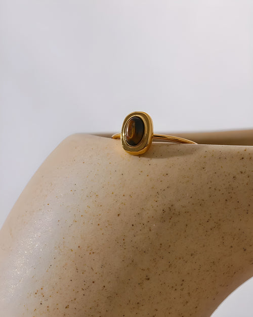 Anel Olho de Tigre Oval