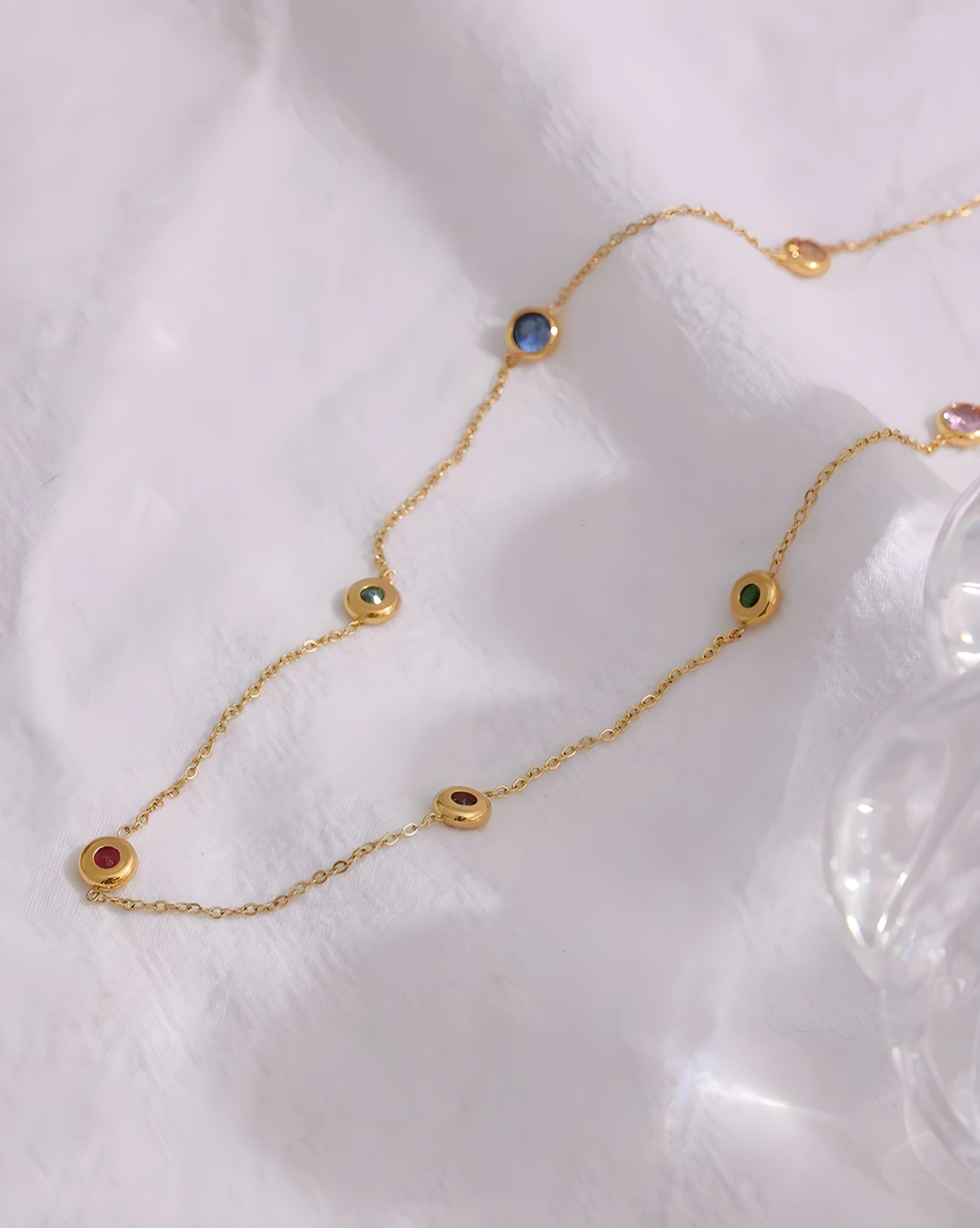 Colar Pontos de Zircônias Coloridas