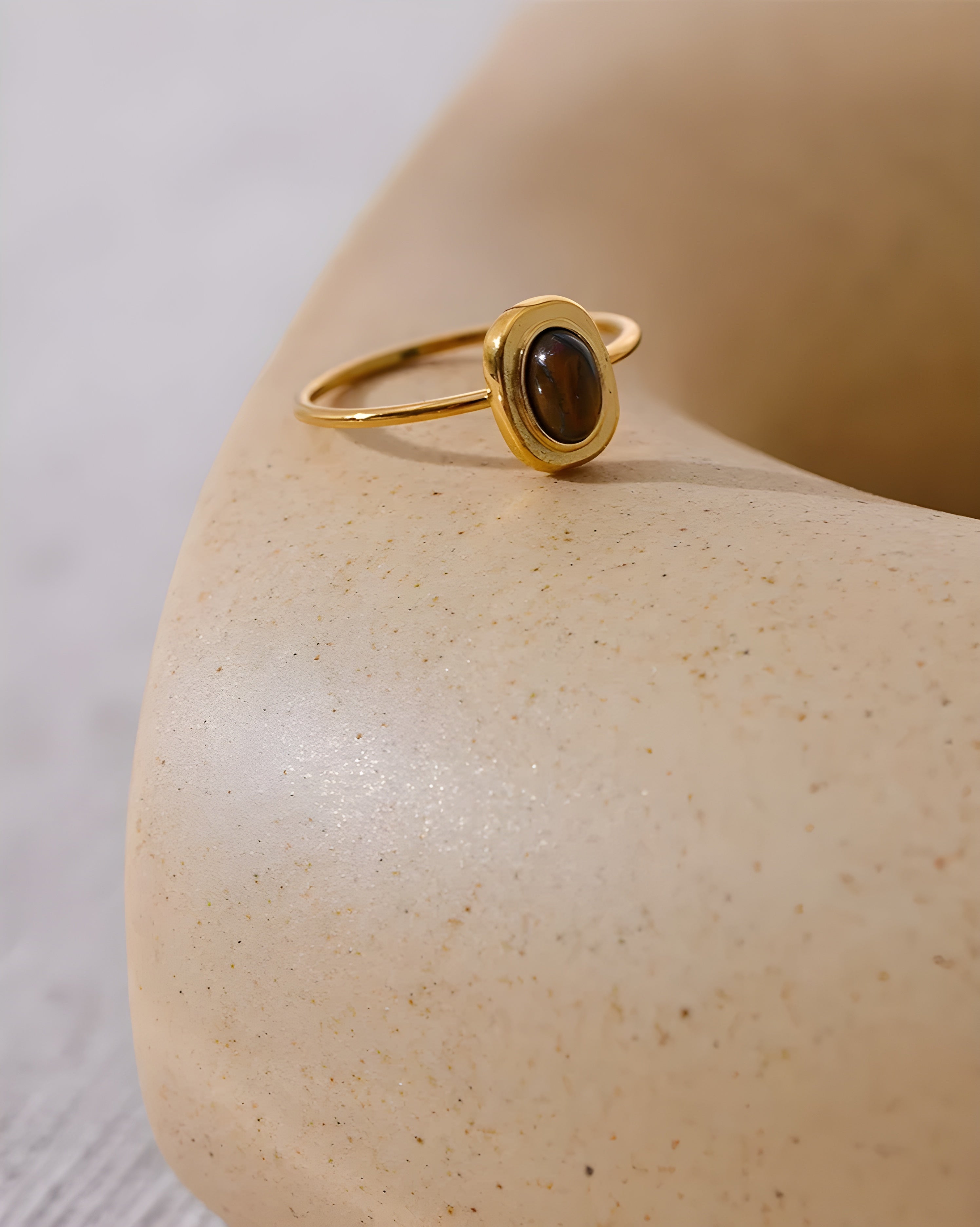 Anel Olho de Tigre Oval