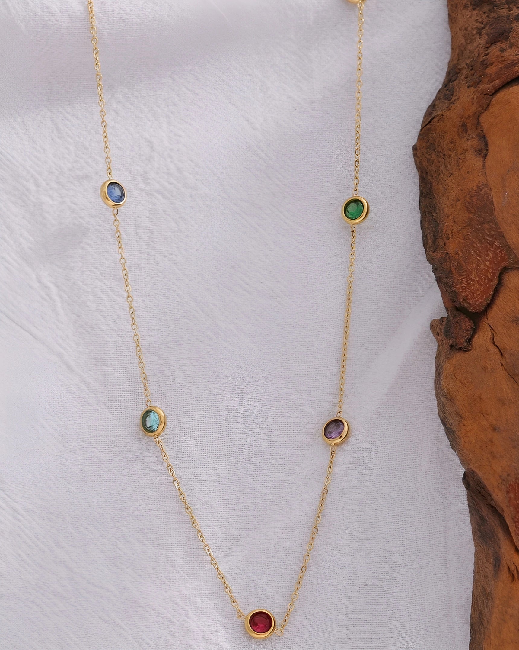 Colar Pontos de Zircônias Coloridas