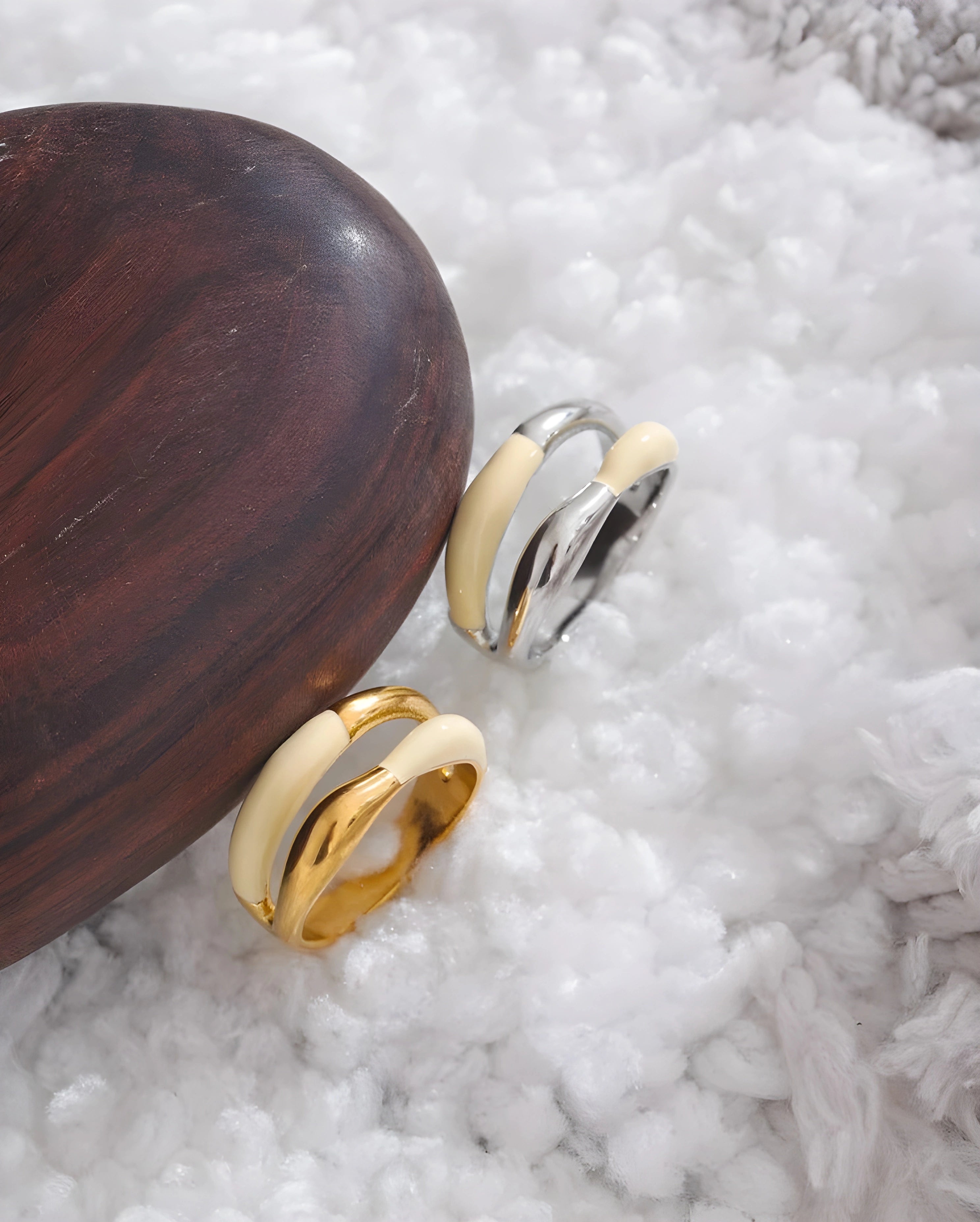 Anel Duplo Esmaltado