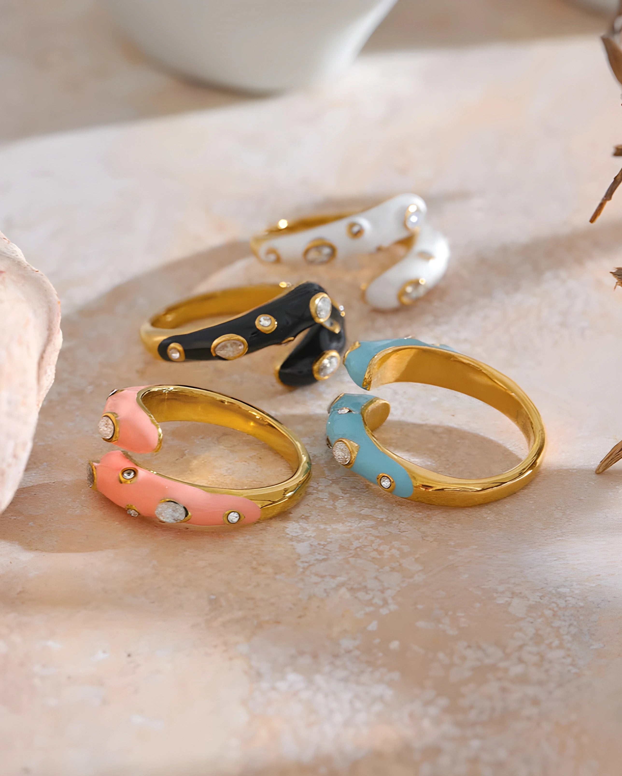 Anel Candy Esmaltado & Zircônia