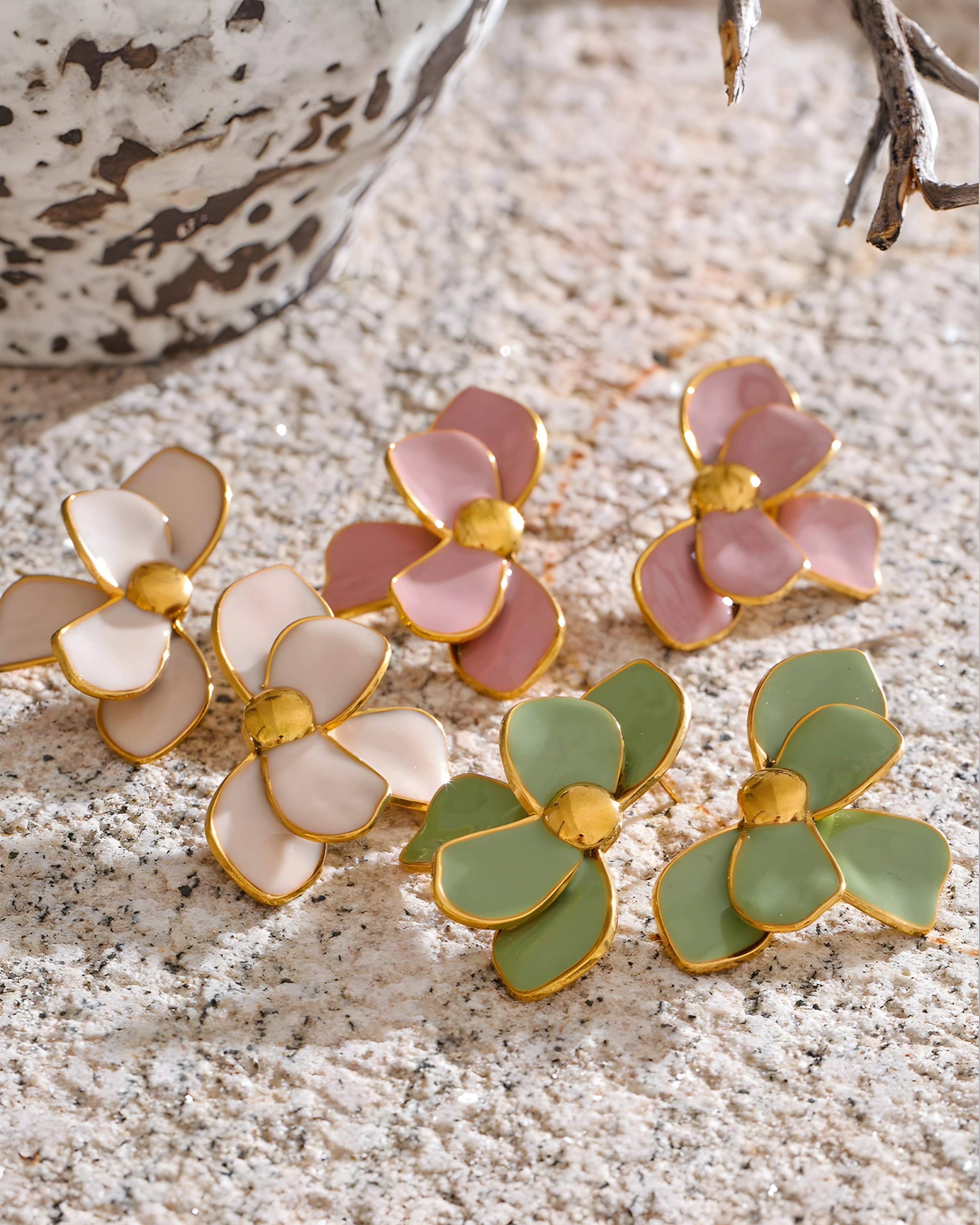 Brinco Pétalas Esmaltadas