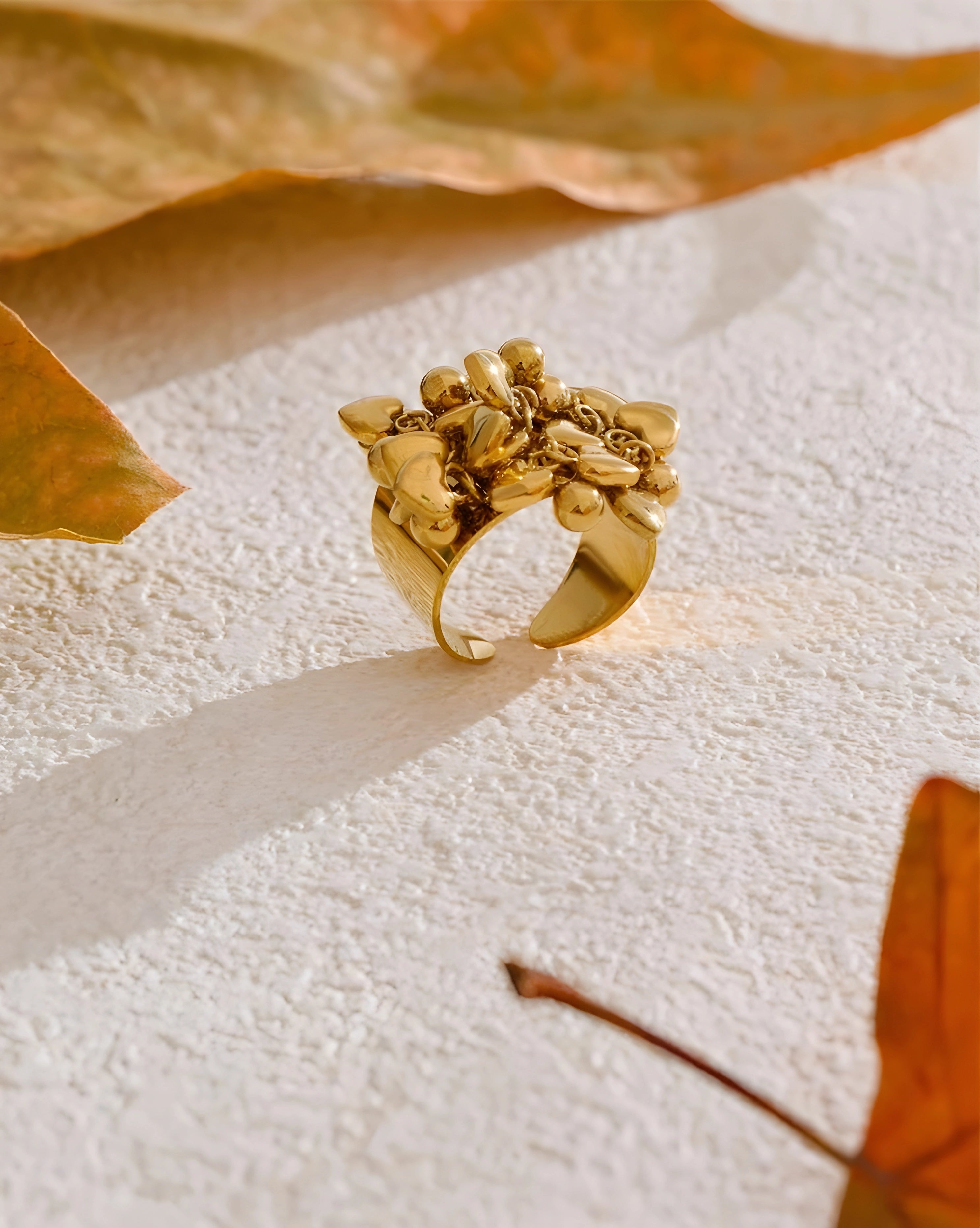 Anel Pingentes de Corações