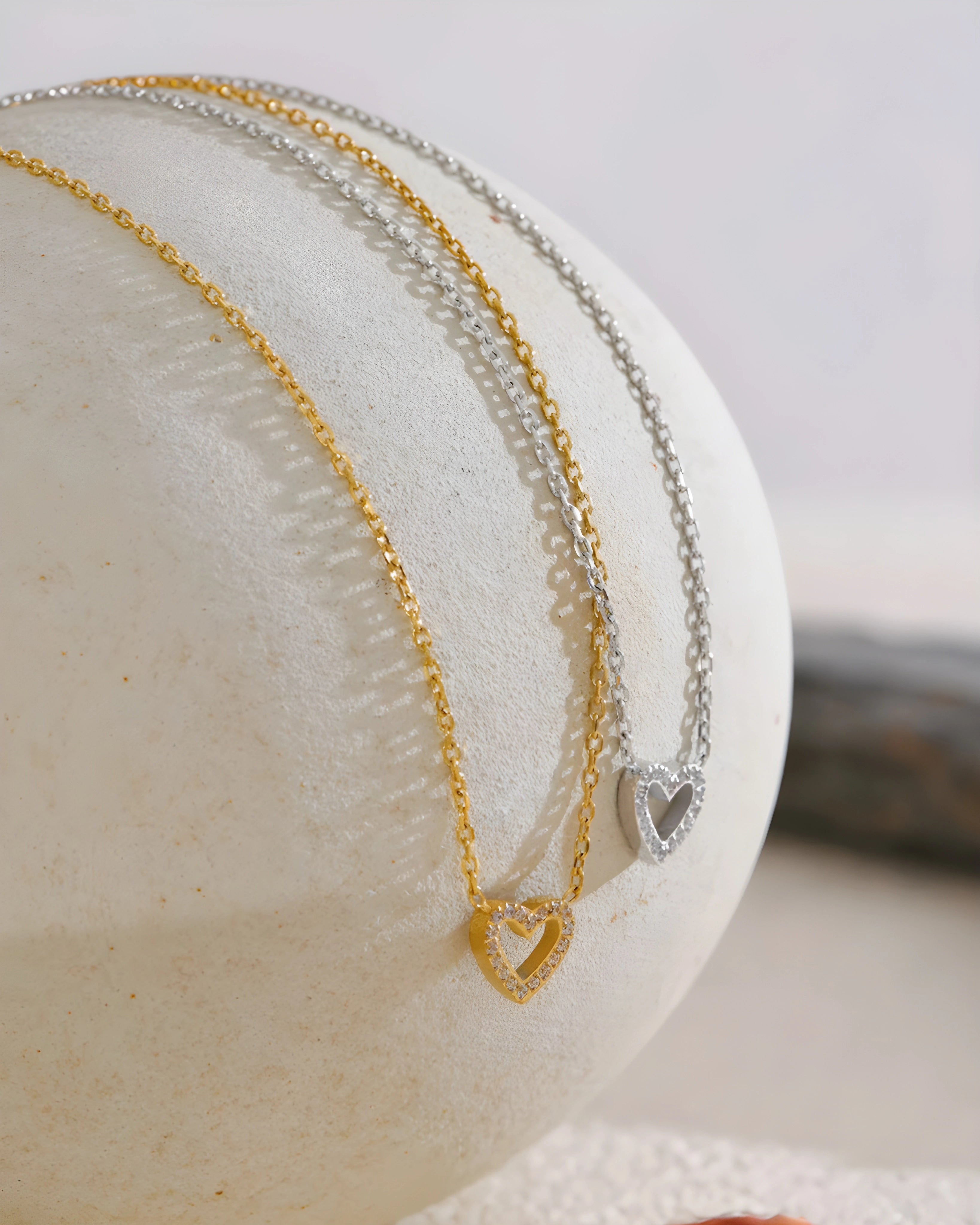 Colar Coração Strass