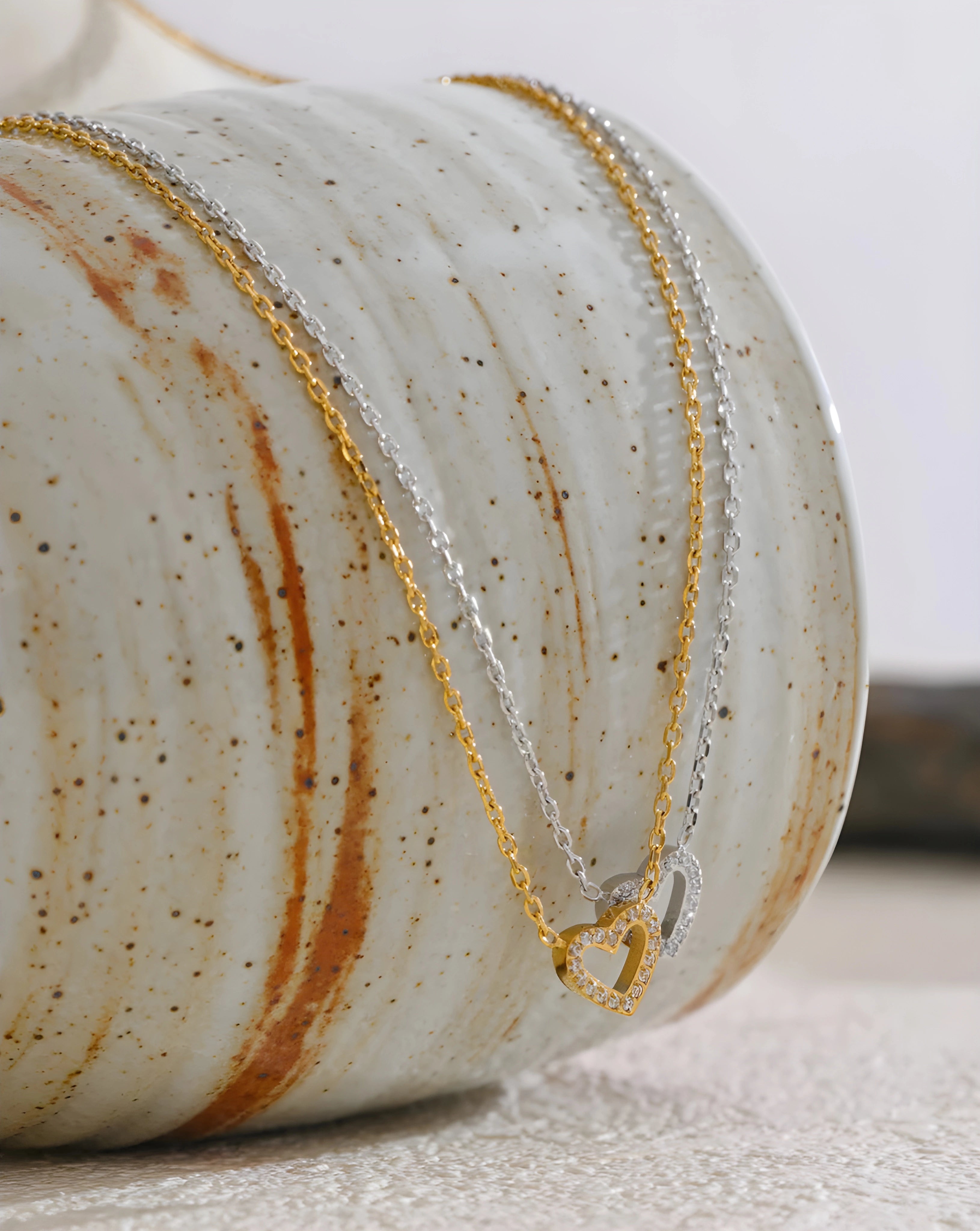 Colar Coração Strass