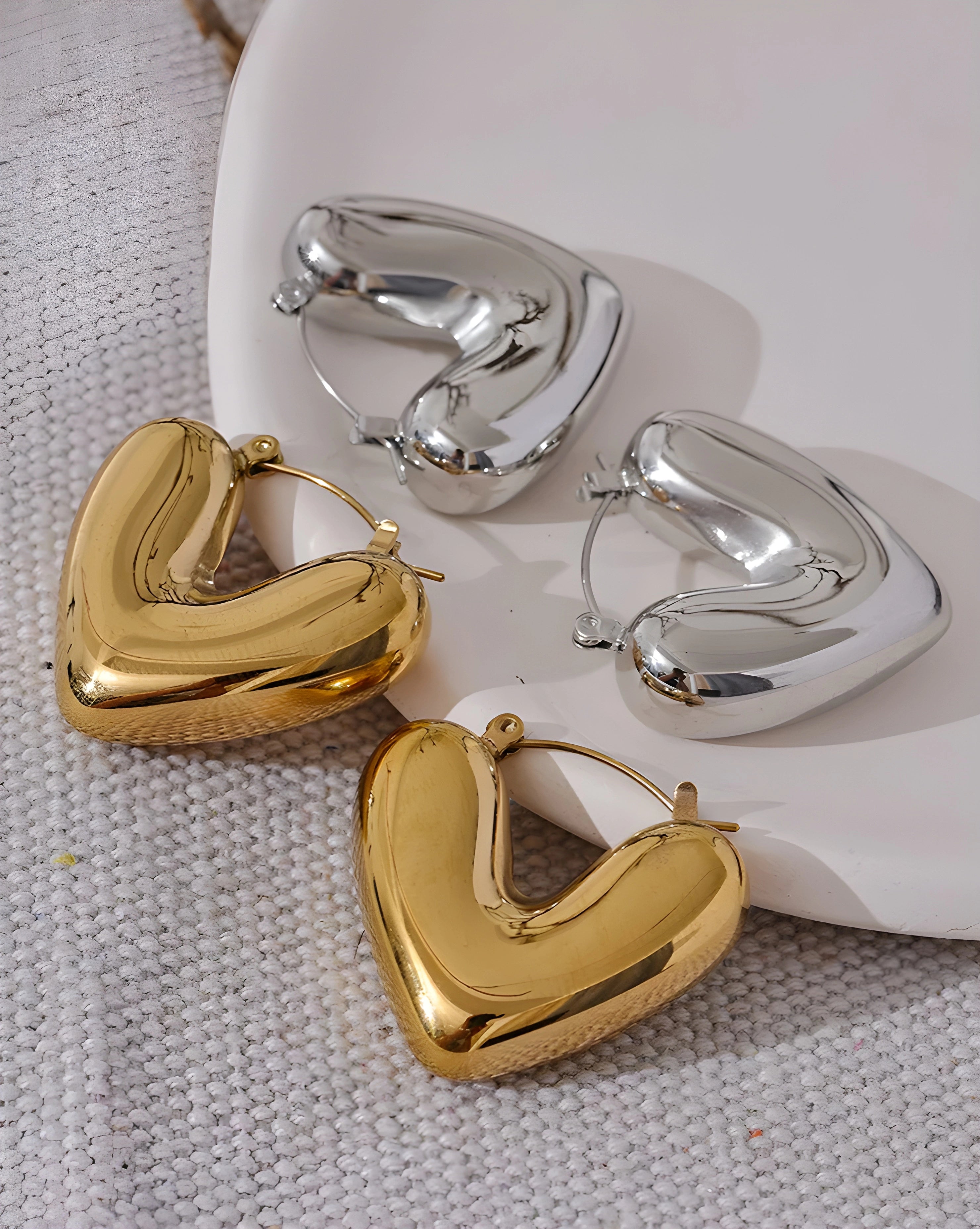 Brinco Coração Chunky