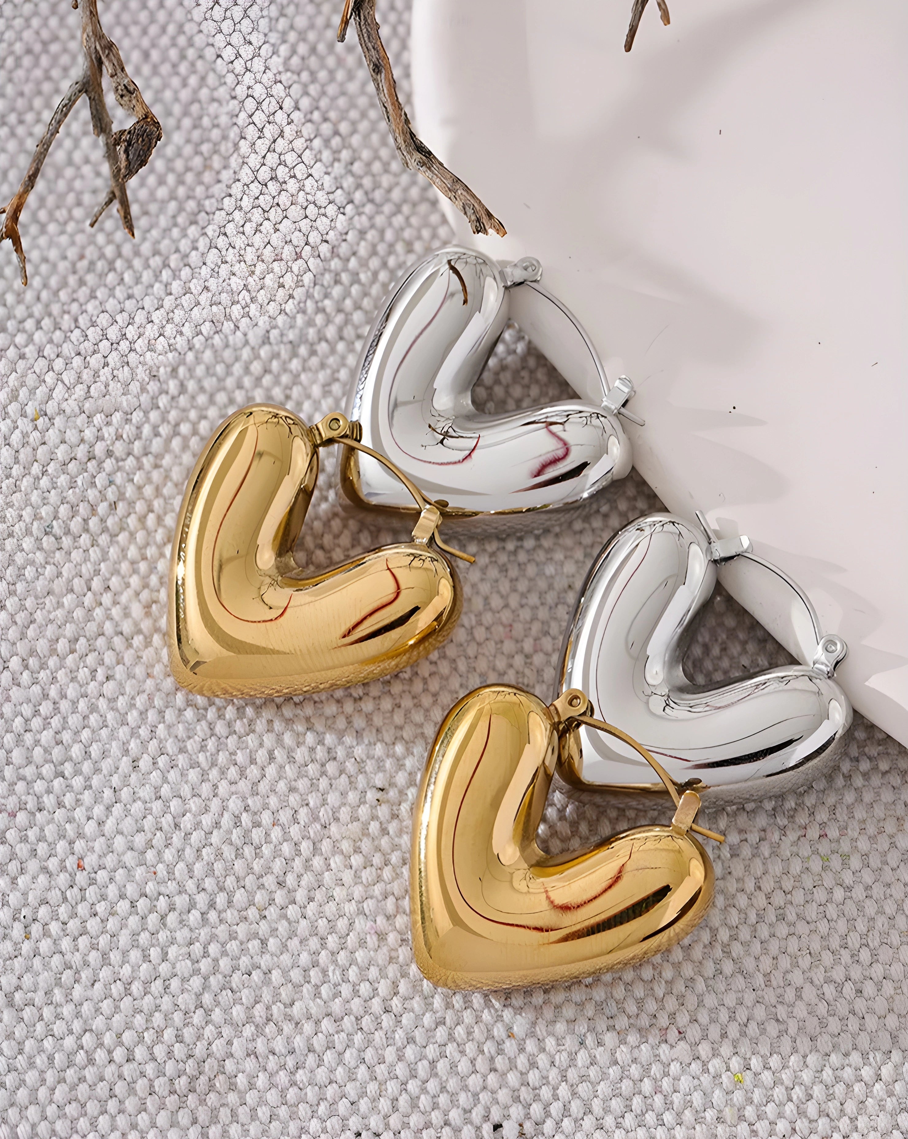 Brinco Coração Chunky