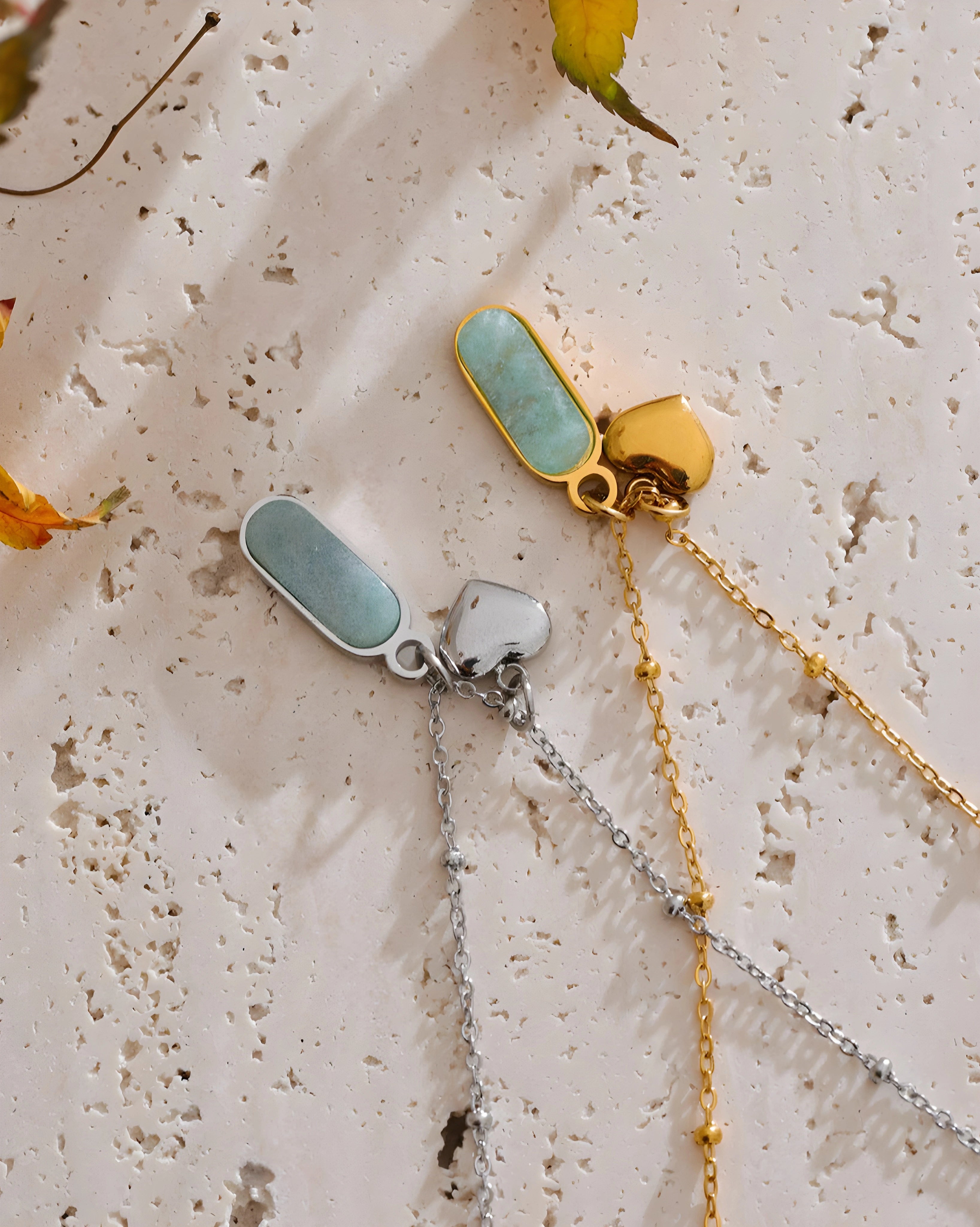 Colar Coração & Amazonita