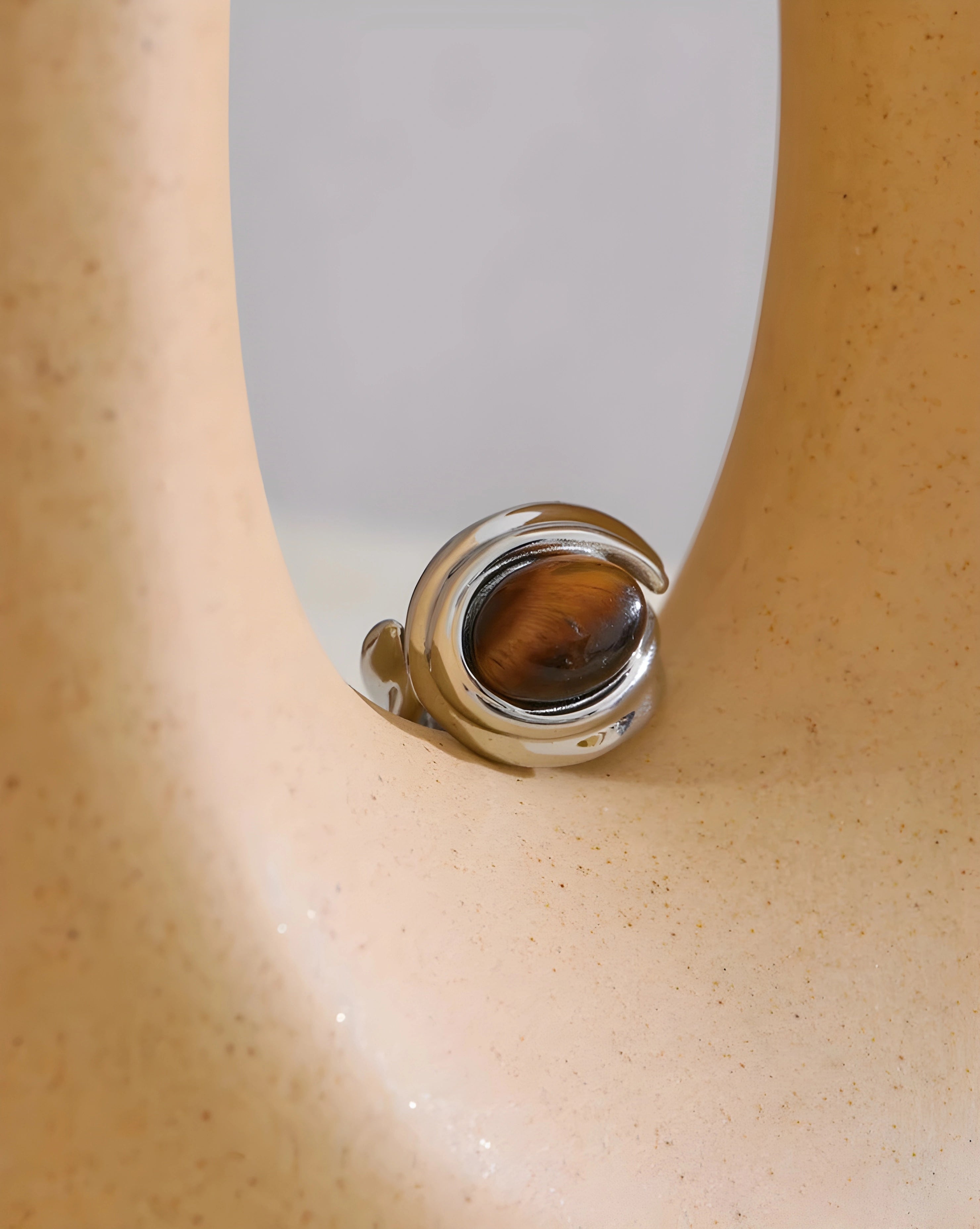 Anel Claviere Olho de Tigre