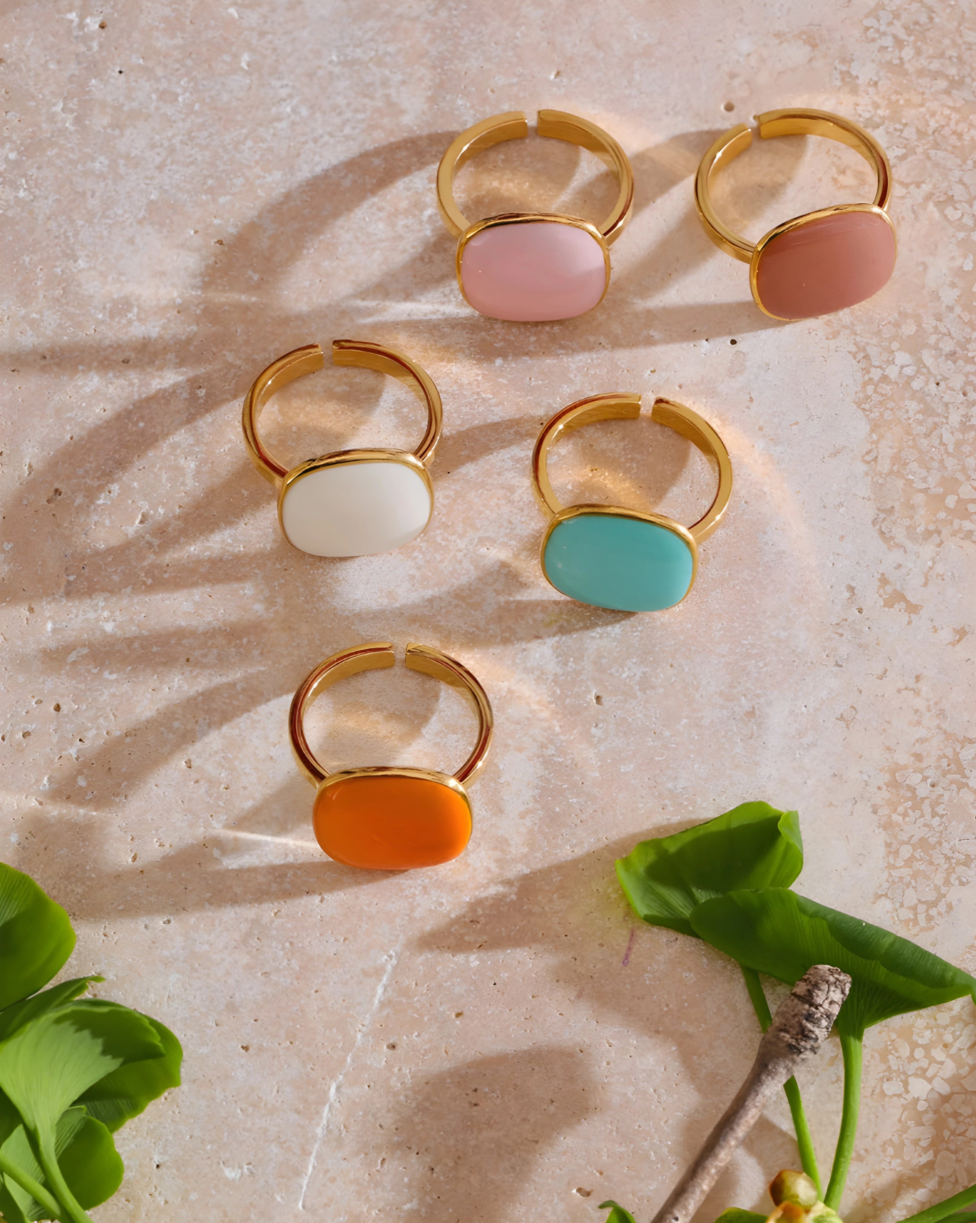 Anel Square Esmaltado