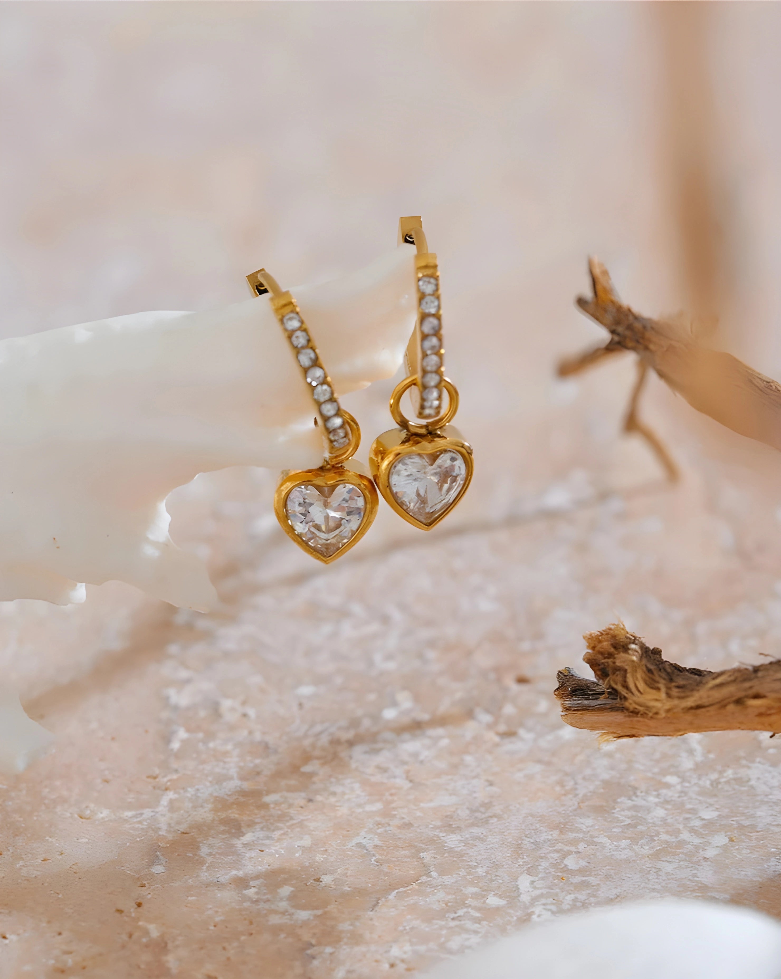 Brinco de Argola Coração de Zircônia