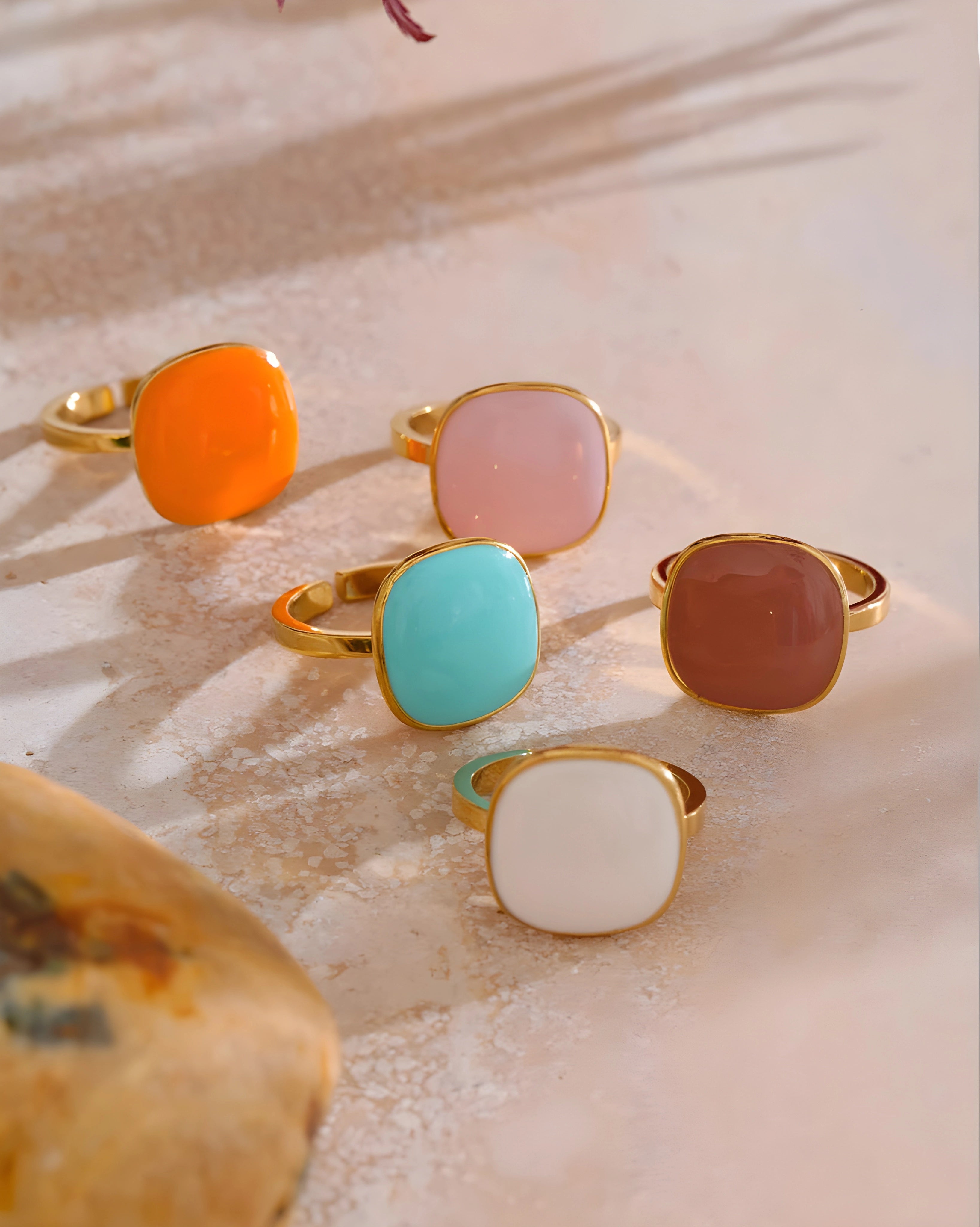 Anel Square Esmaltado