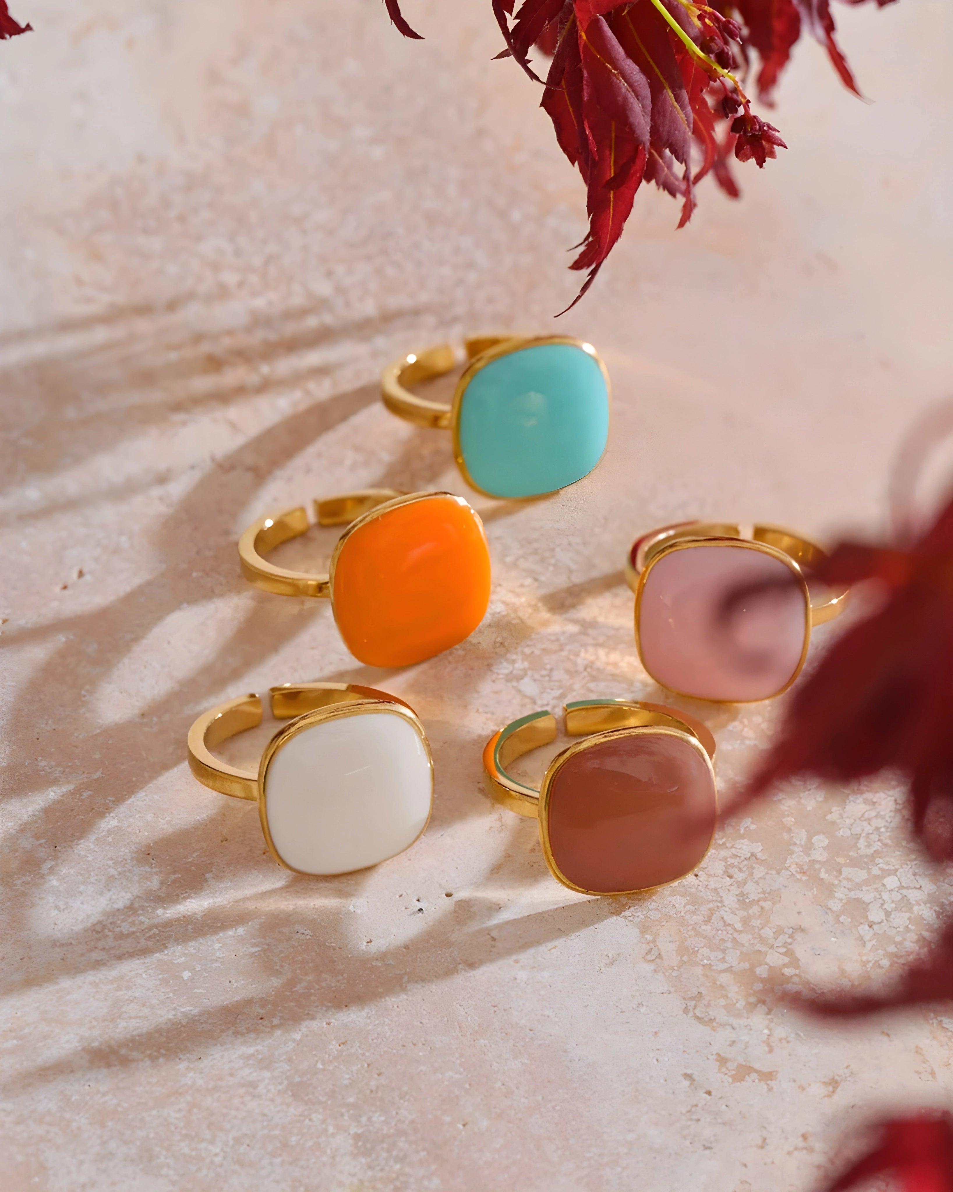 Anel Square Esmaltado