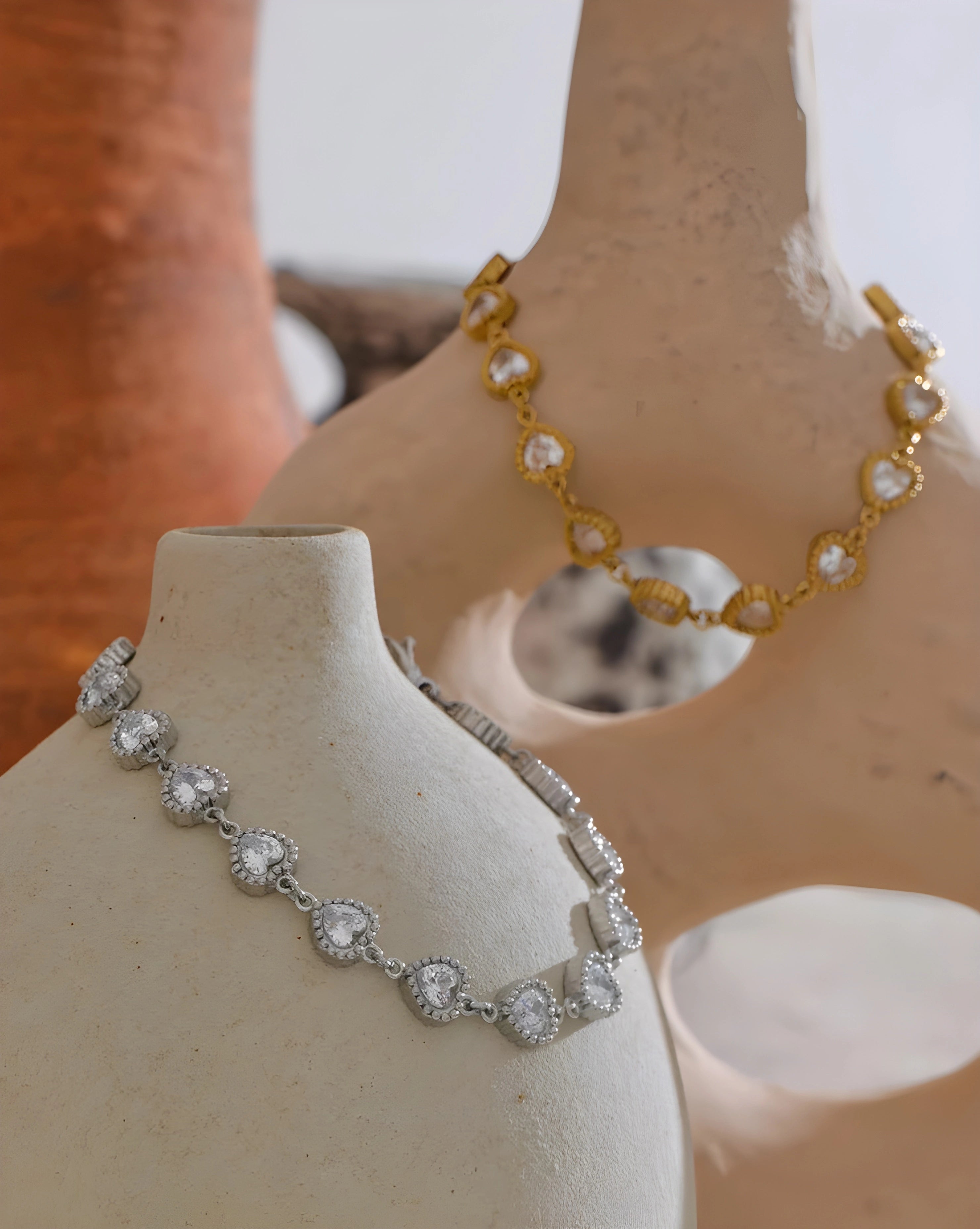 Pulseira Corações de Zircônia