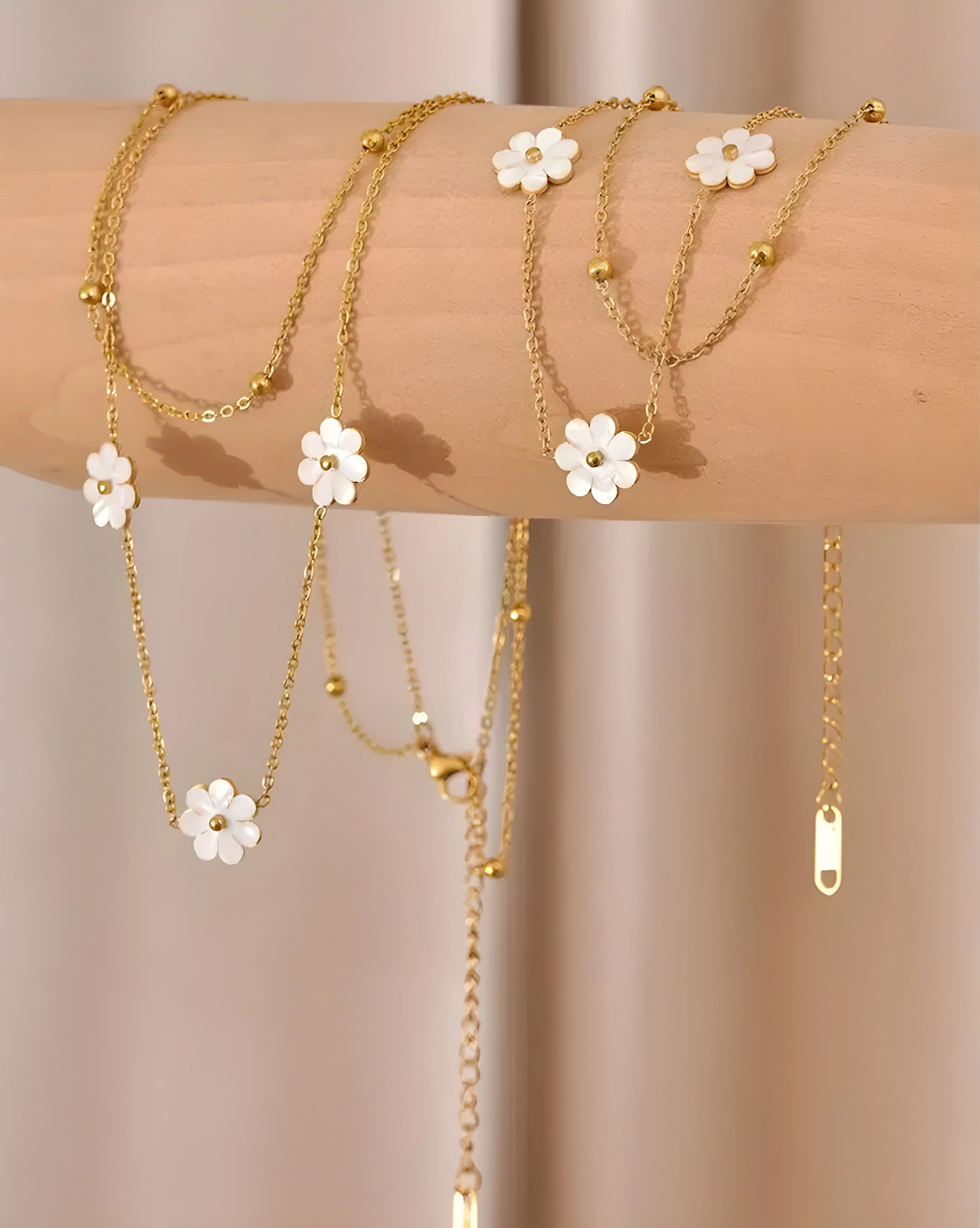 Colar Duplo Floral