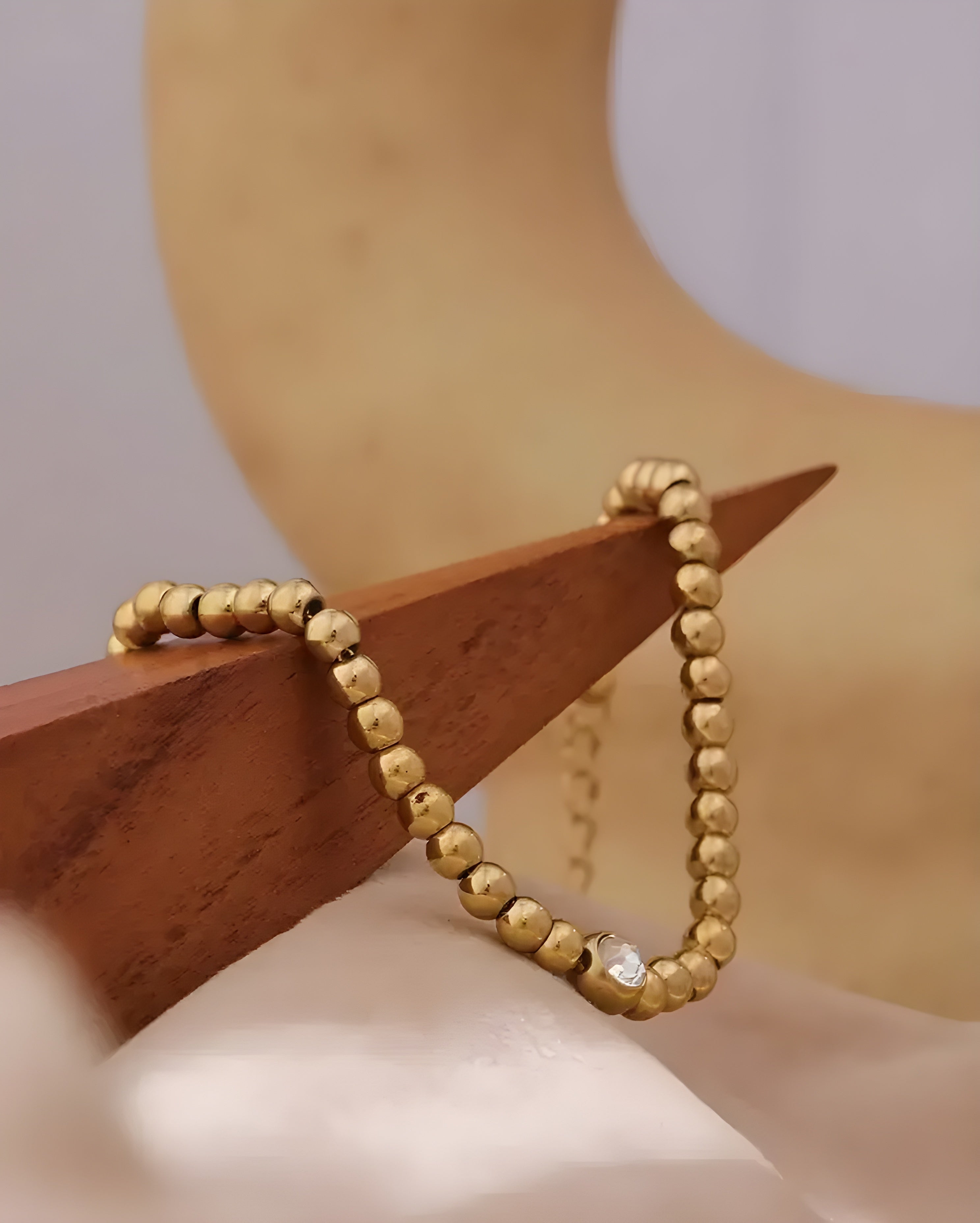 Pulseira de Contas Ponto de Zircônia