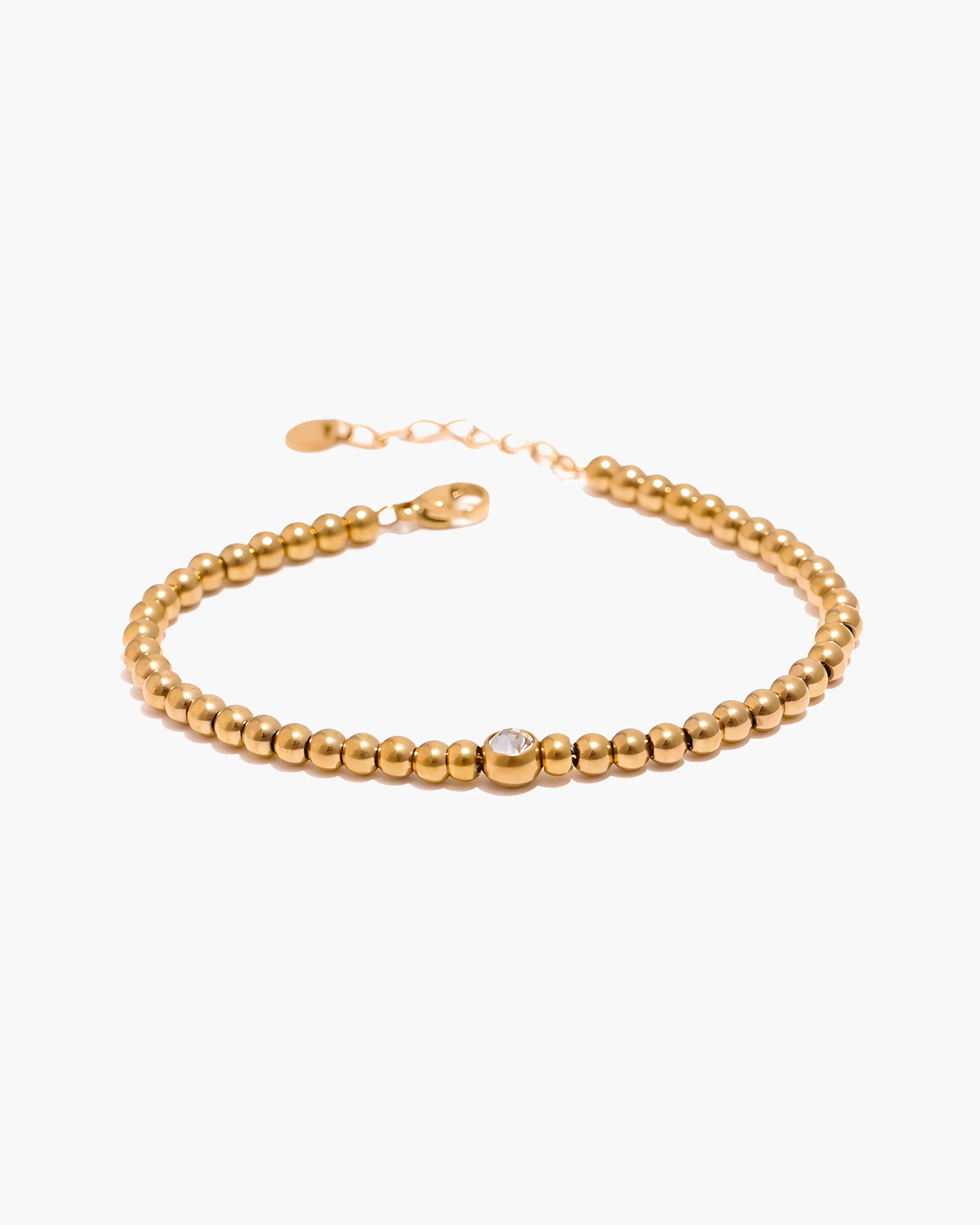 Pulseira de Contas Ponto de Zircônia