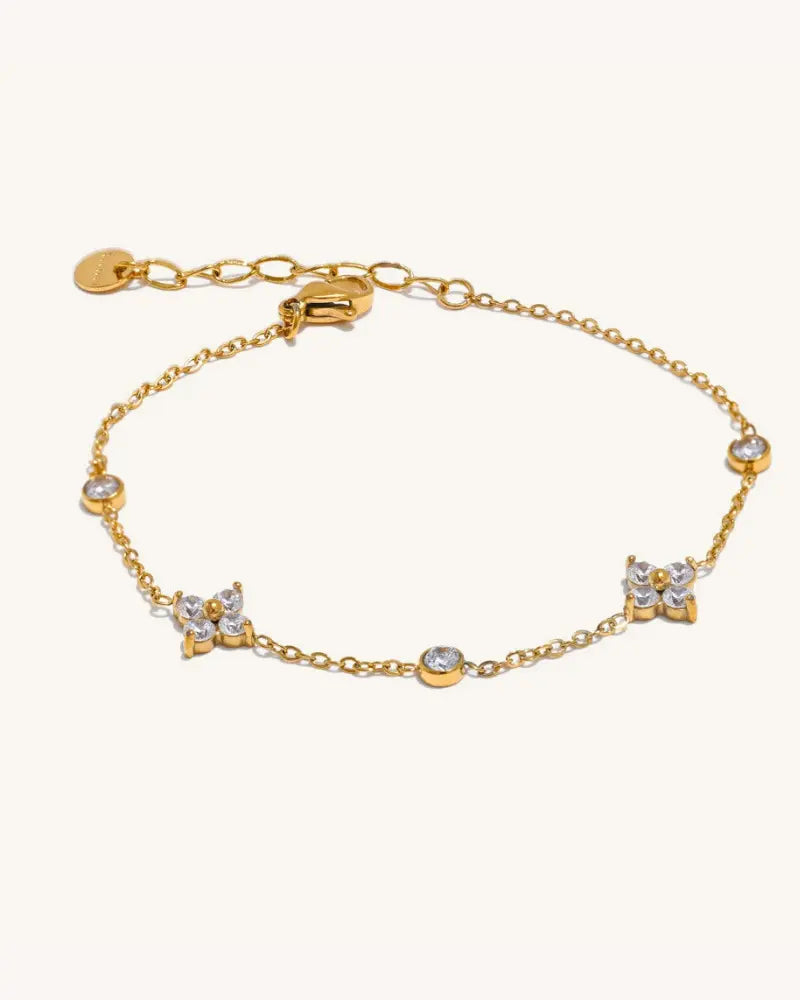 Pulseira Floral Cintilante