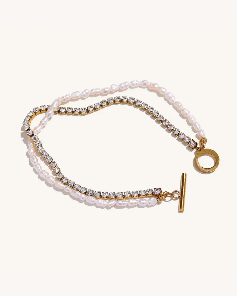 Pulseira Dupla Riviera & Pérolas