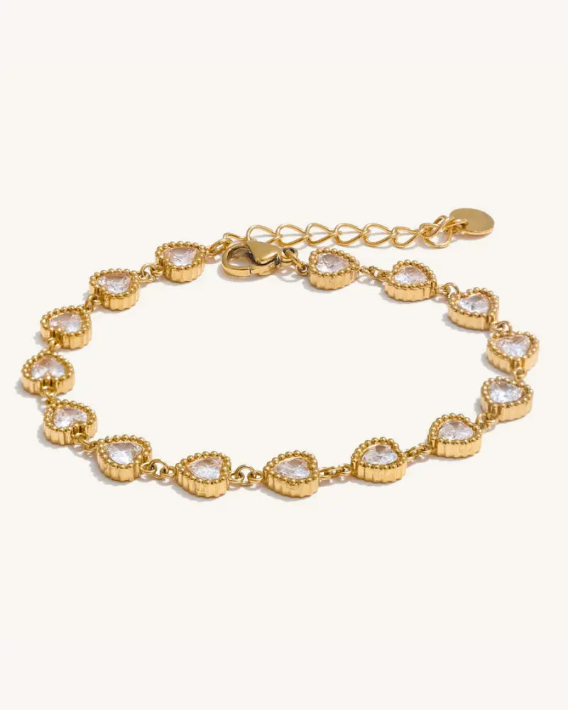 Pulseira Corações de Zircônia