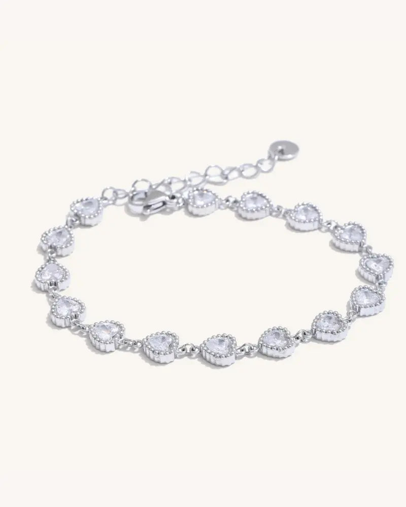 Pulseira Corações de Zircônia