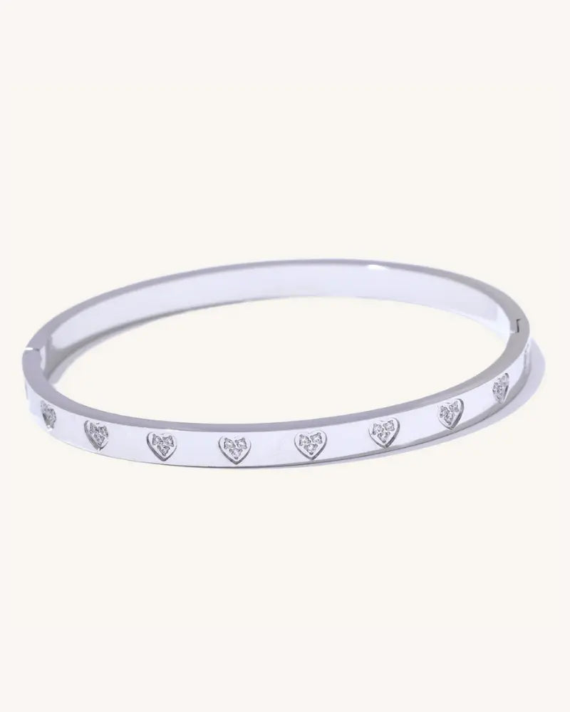 Bracelete Corações de Zircônia