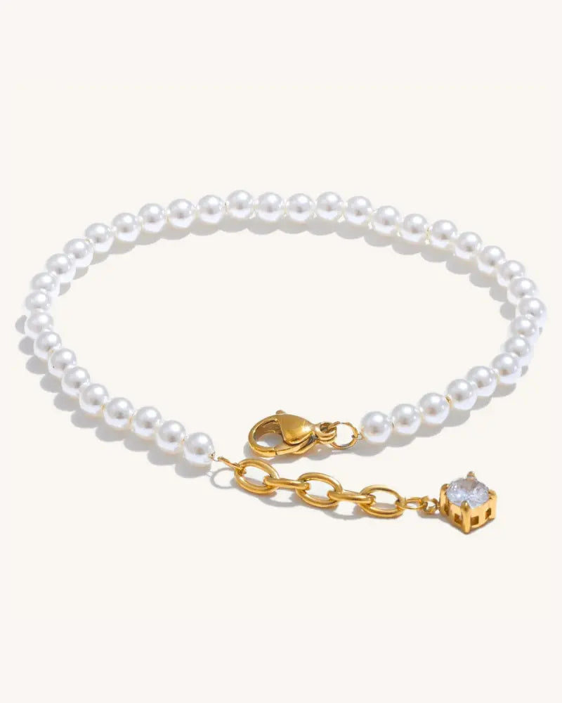 Pulseira Pérolas & Ponta de Zircônia