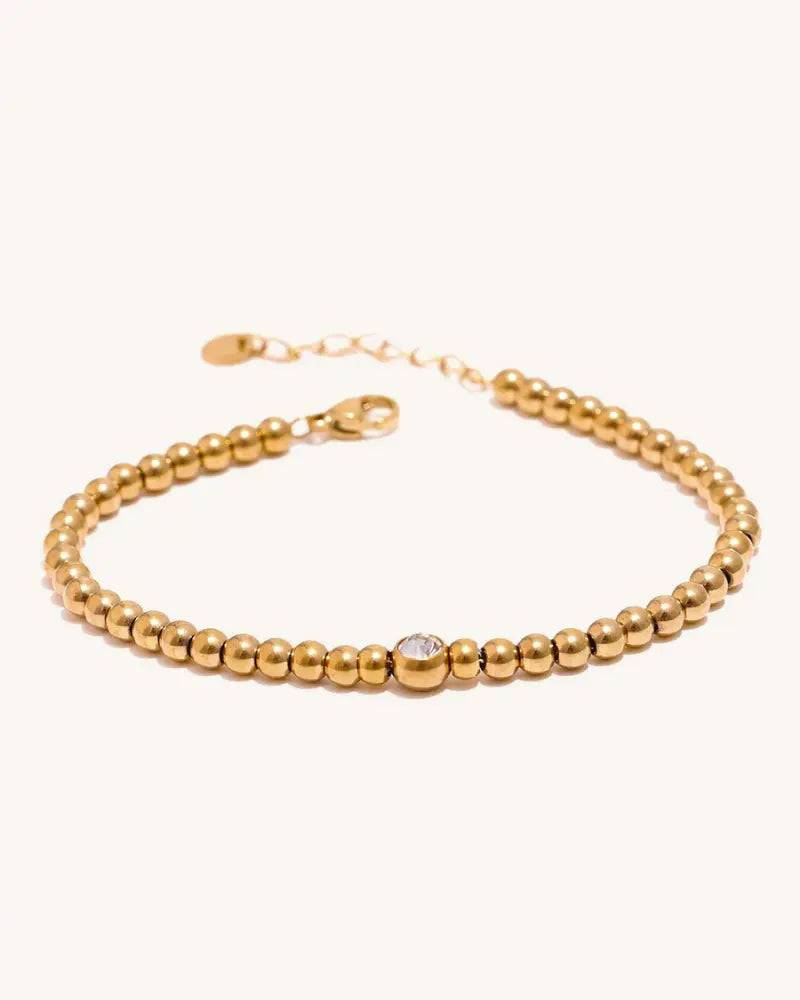 Pulseira de Contas Ponto de Zircônia