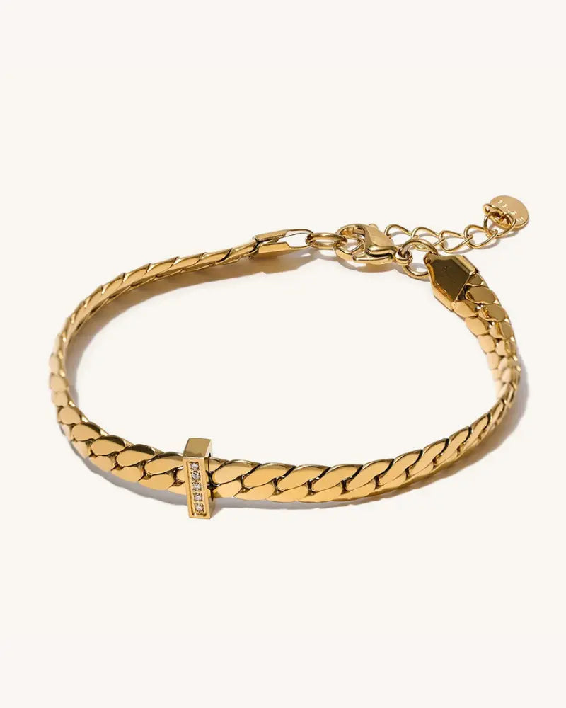 Pulseira Corrente Cubana Linha de Zircônia