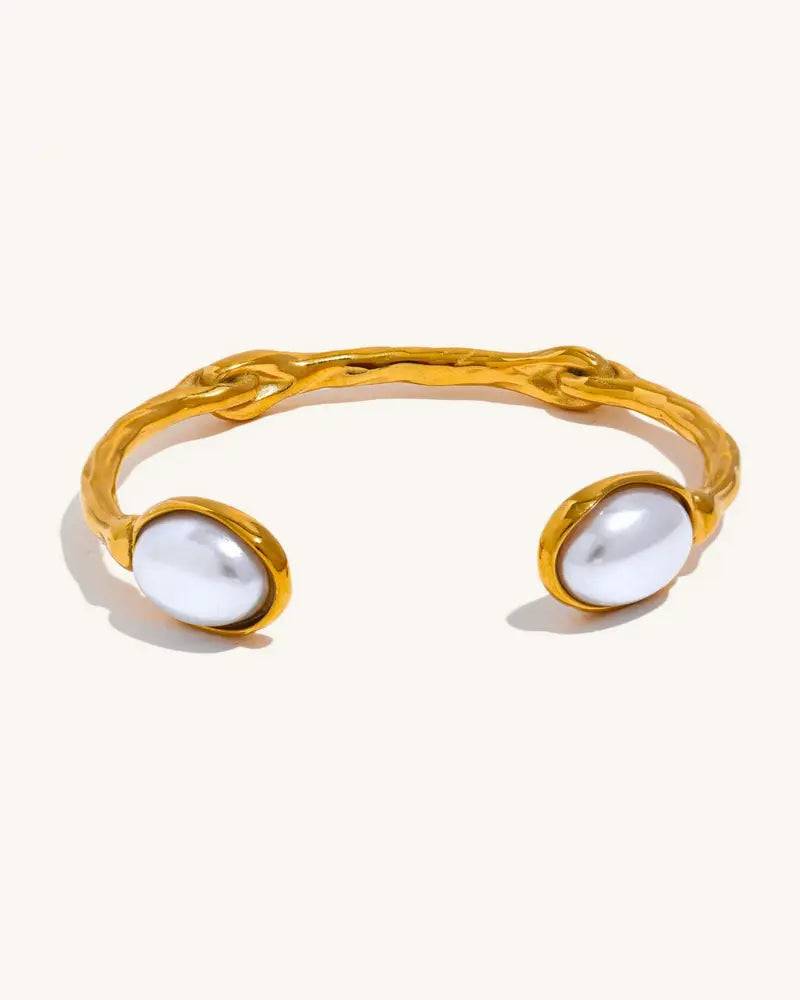 Bracelete Pérola Dupla Oval